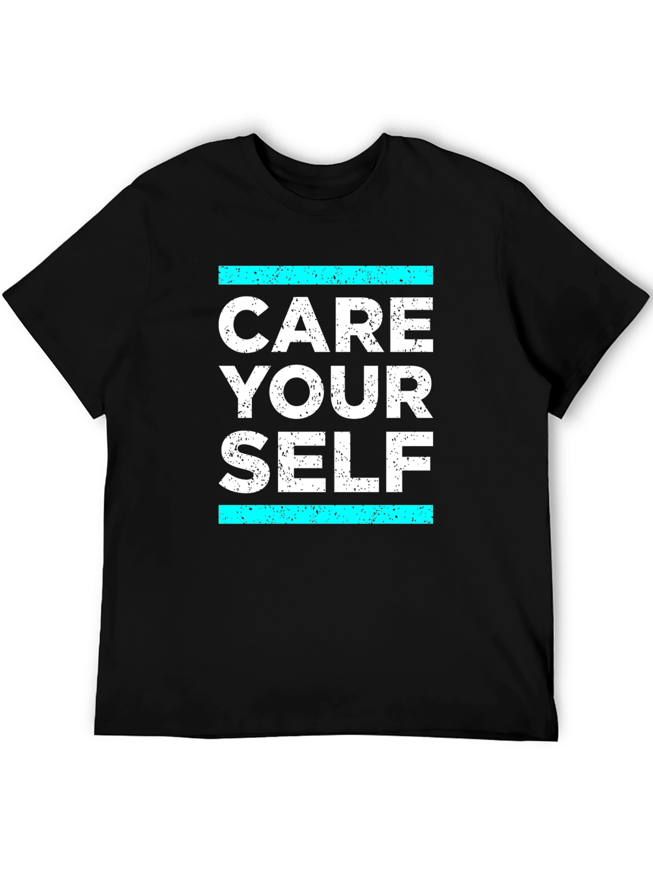 Black Care Your Self T-Shirt - Black Graphic Tee view 5