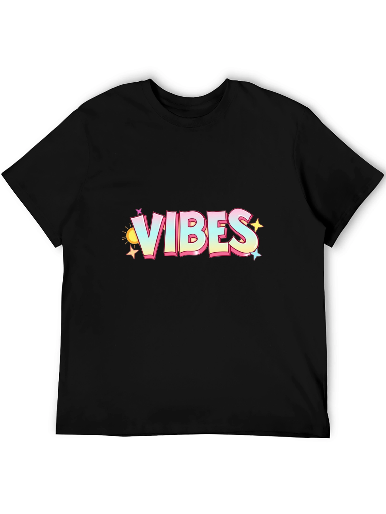 Black Vibes Graphic Tee - Men's Black T-Shirt view 5