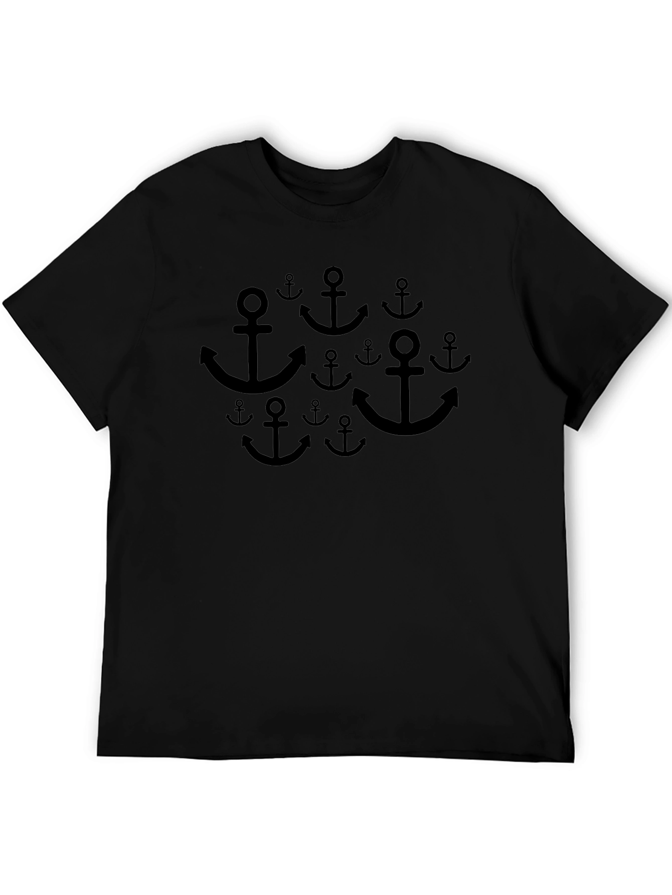 Anchor Pattern Black T-Shirt - 5