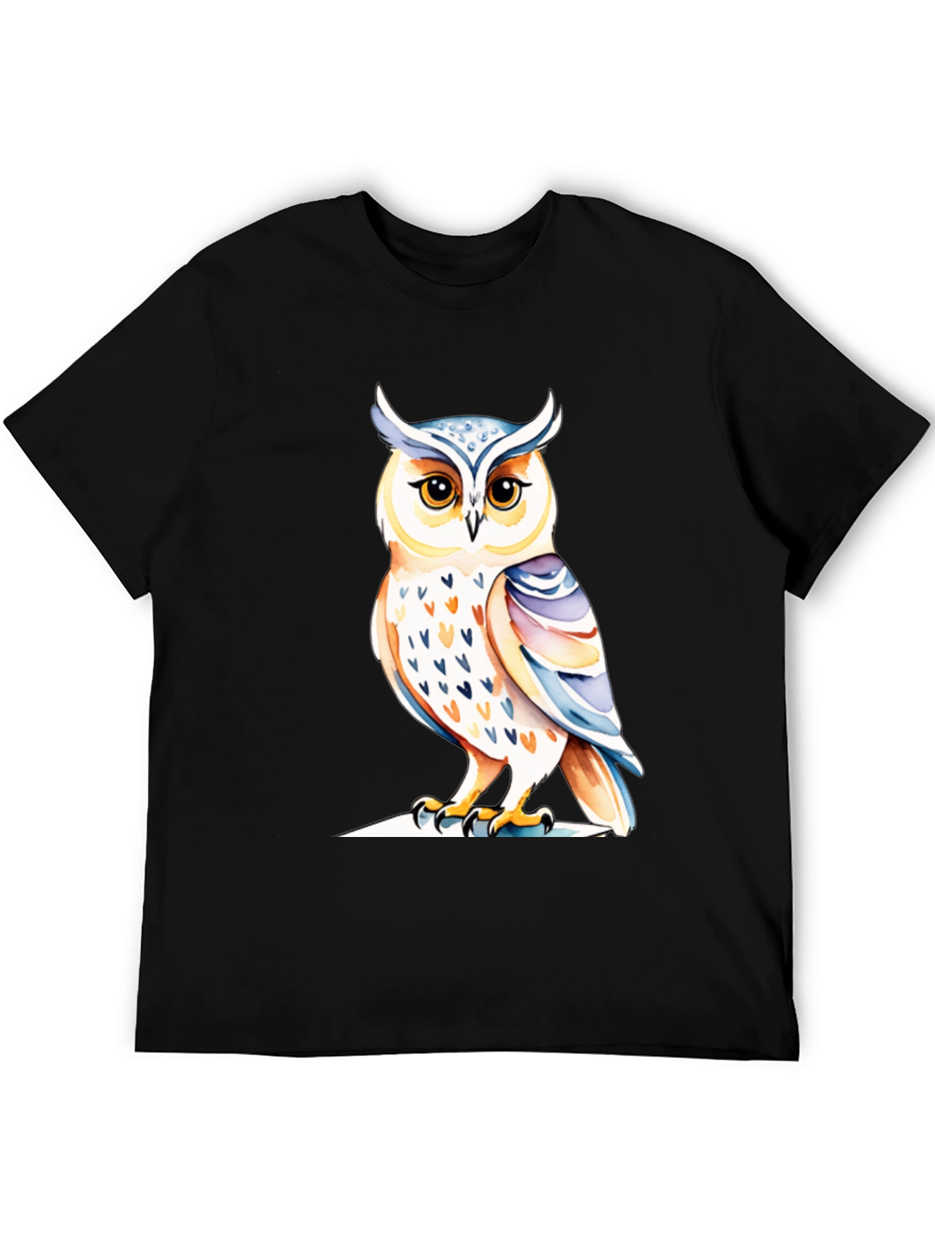 Black Black Owl Graphic Tee - Unique Bird Design view 5