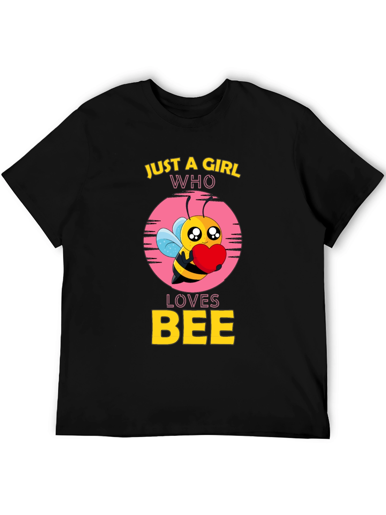 Black Just A Girl Who Loves Bee Black T-Shirt view 5