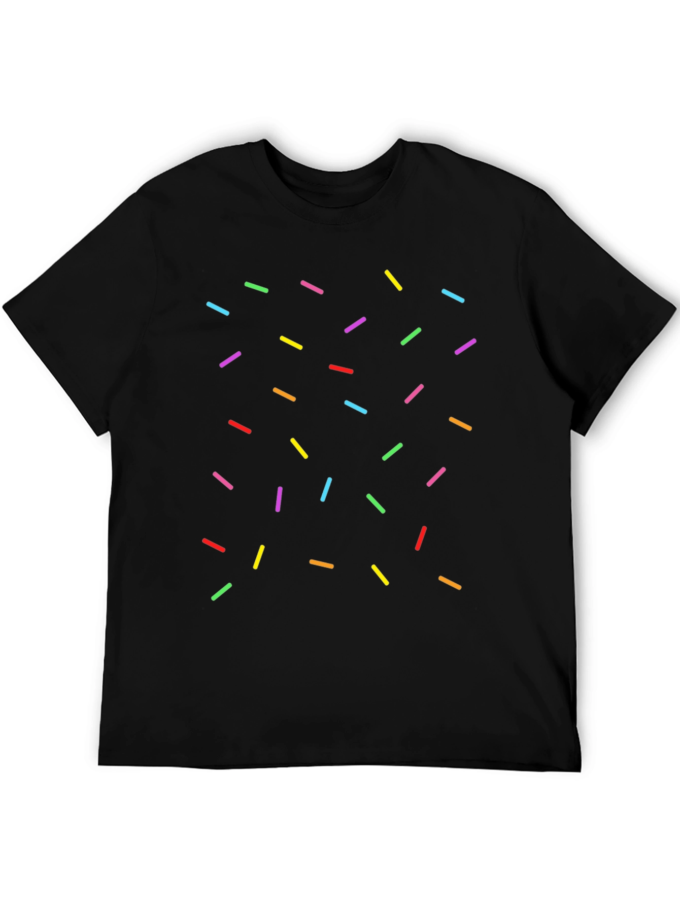 Black Sprinkle Pattern Black T-Shirt - Casual Unisex Tee view 5