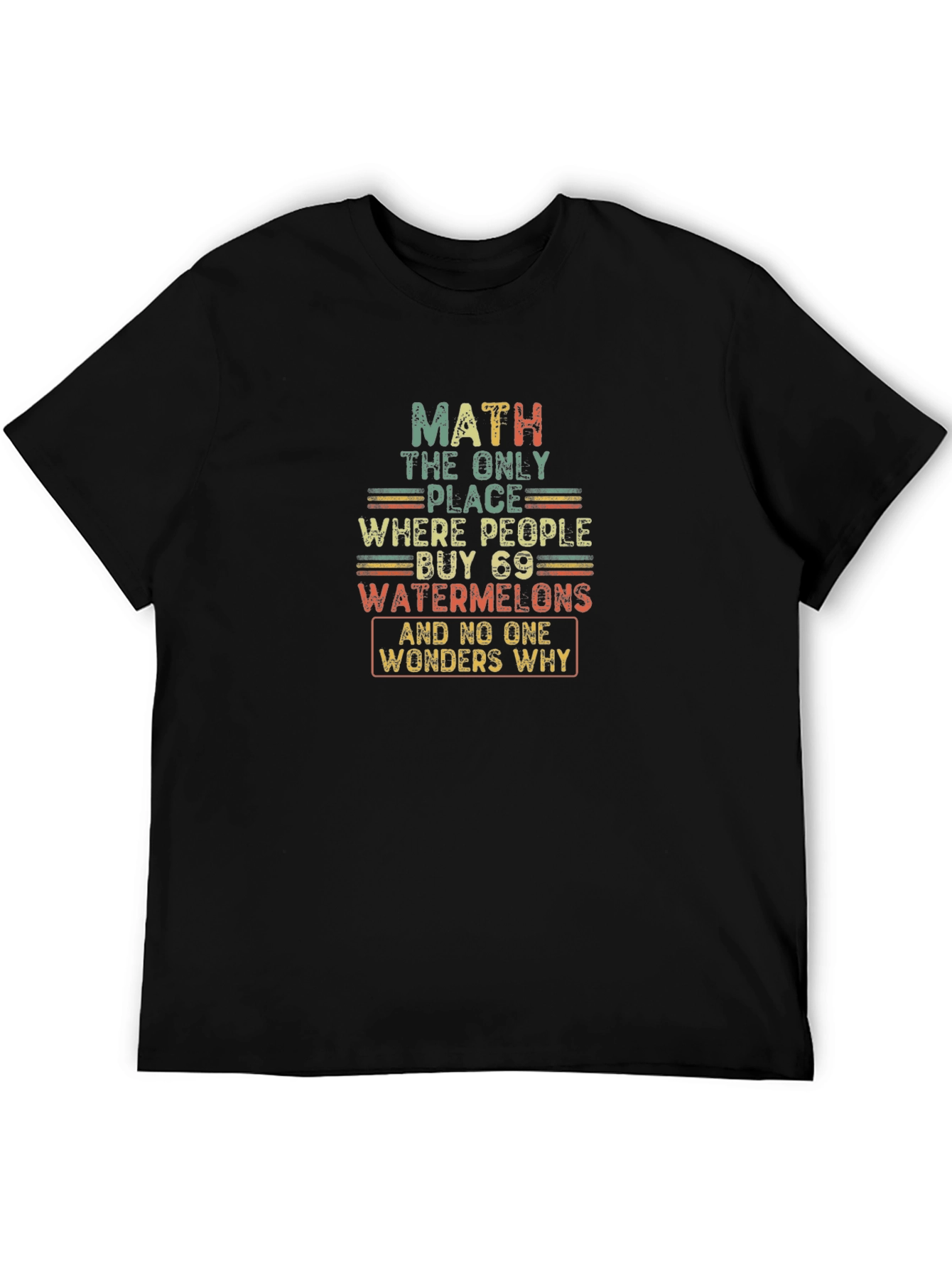 Black Math Watermelons T-Shirt, Funny Math Tee view 5
