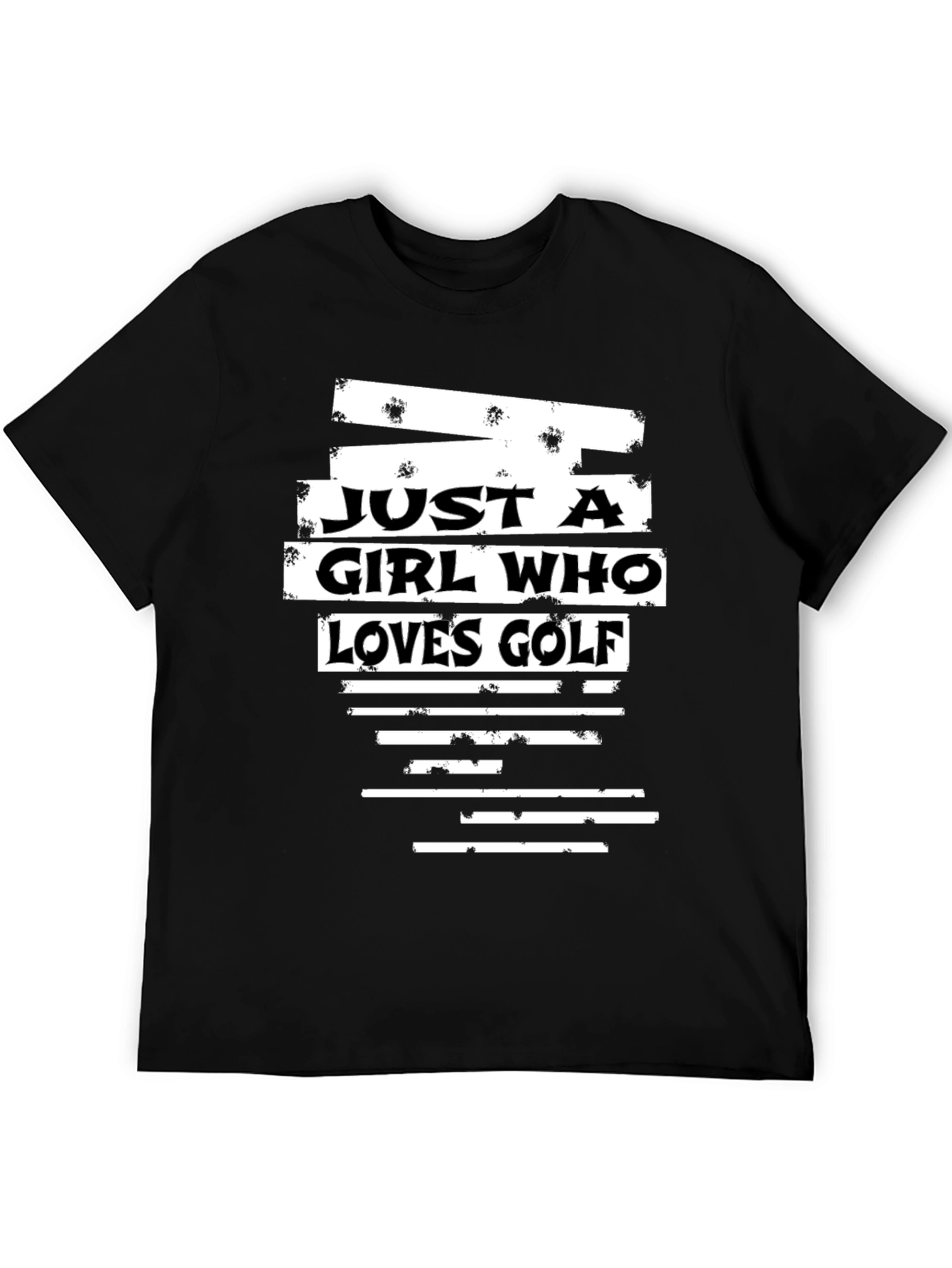 Black Just a Girl Who Loves Golf T-Shirt view 5
