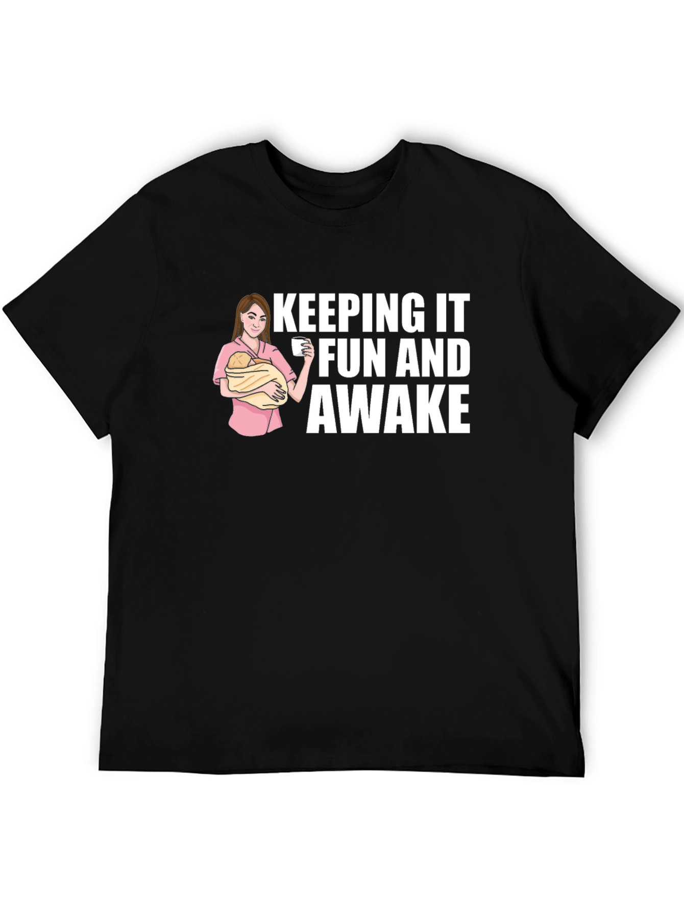 Black Keeping It Fun and Awake Graphic Tee view 5