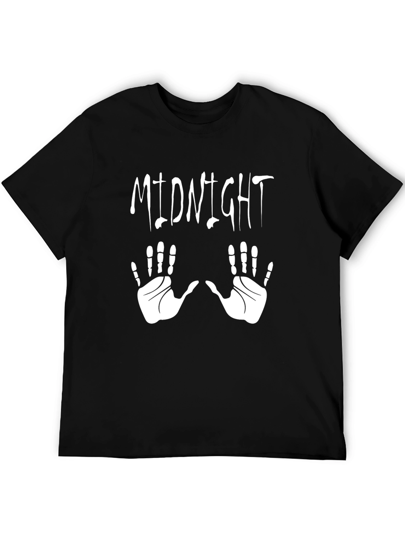 Black Midnight Hands Graphic Tee - Black Cotton T-Shirt view 5