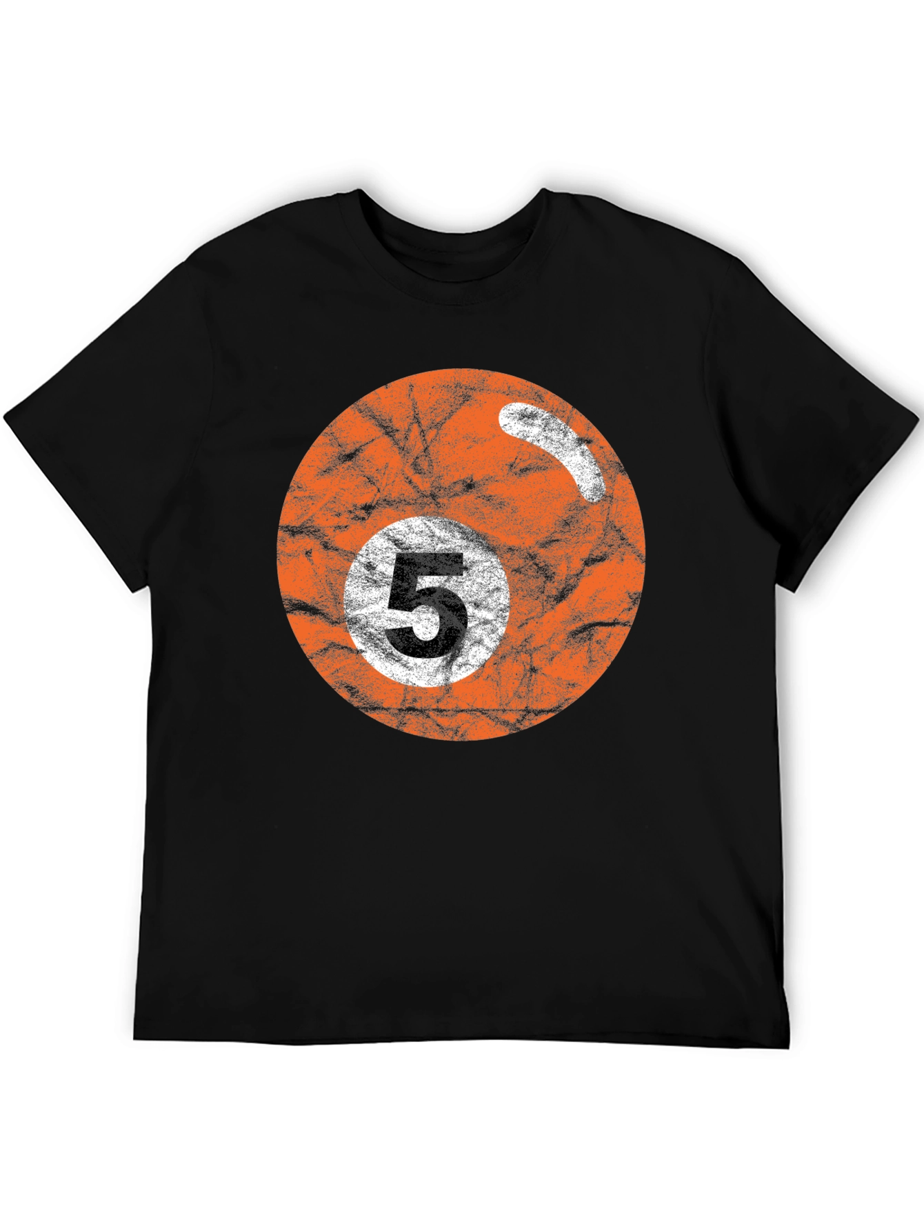 Black Retro Billiards 5 Ball Graphic Tee view 5