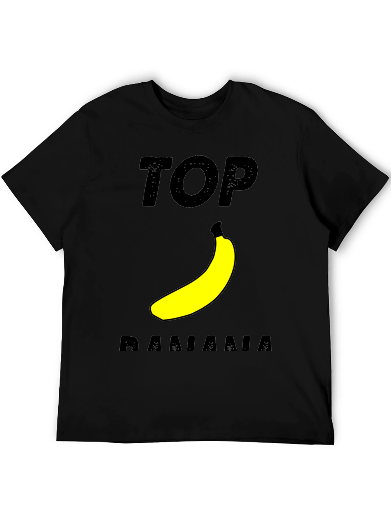 Black Top Banana Graphic T-Shirt - Black Cotton Tee view 5