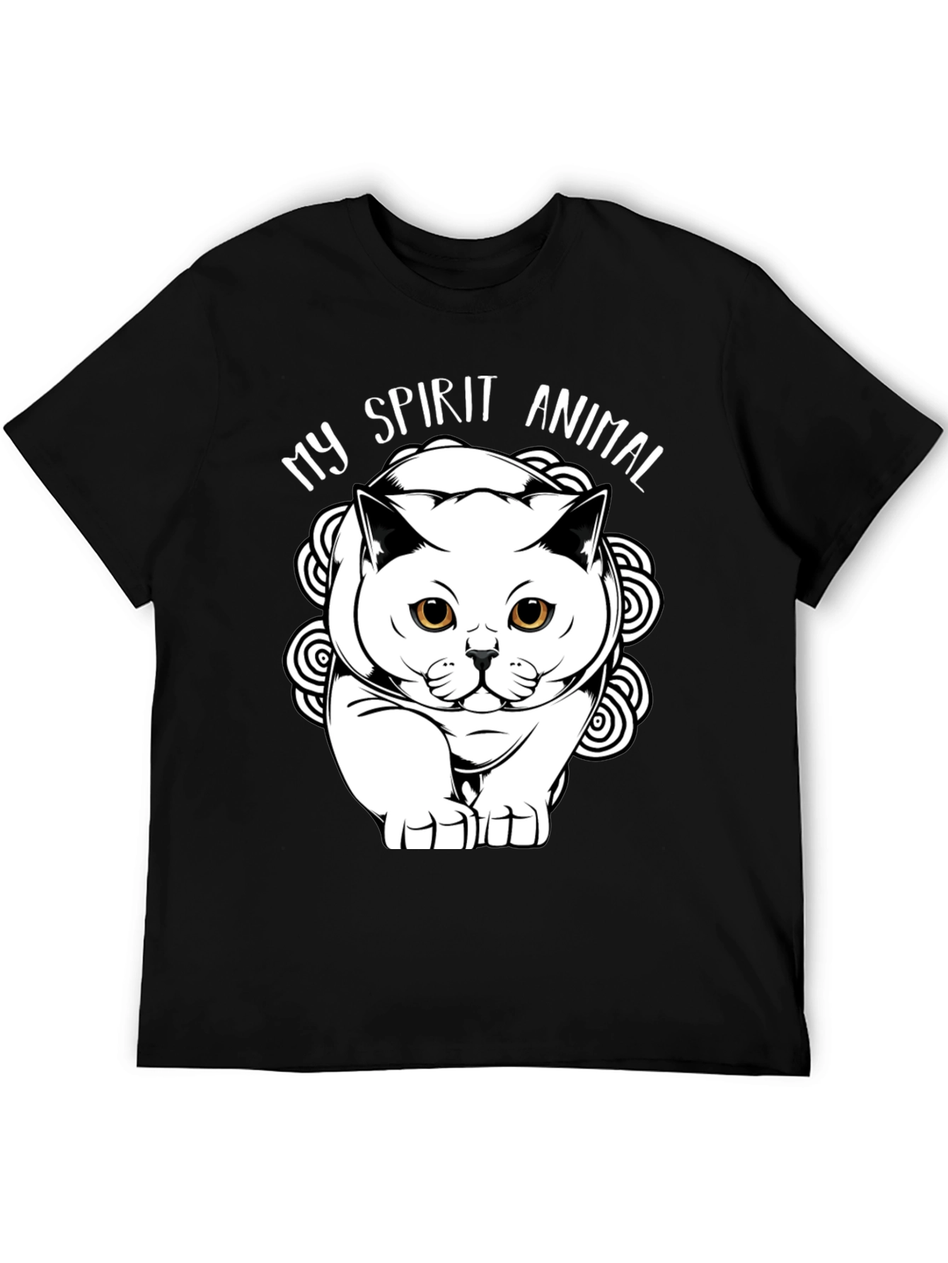 Black My Spirit Animal Cat Graphic T-Shirt view 5
