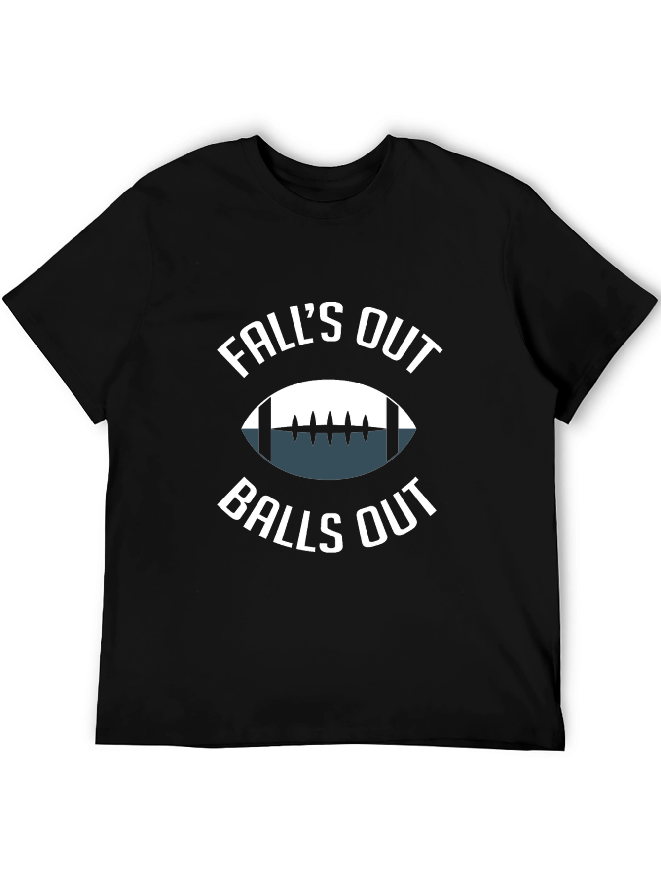 Black Fall's Out Balls Out Football T-Shirt view 5