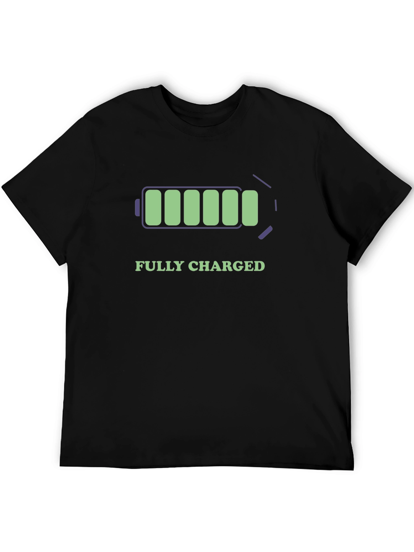 Black Fully Charged Black Cotton Graphic Tee view 5