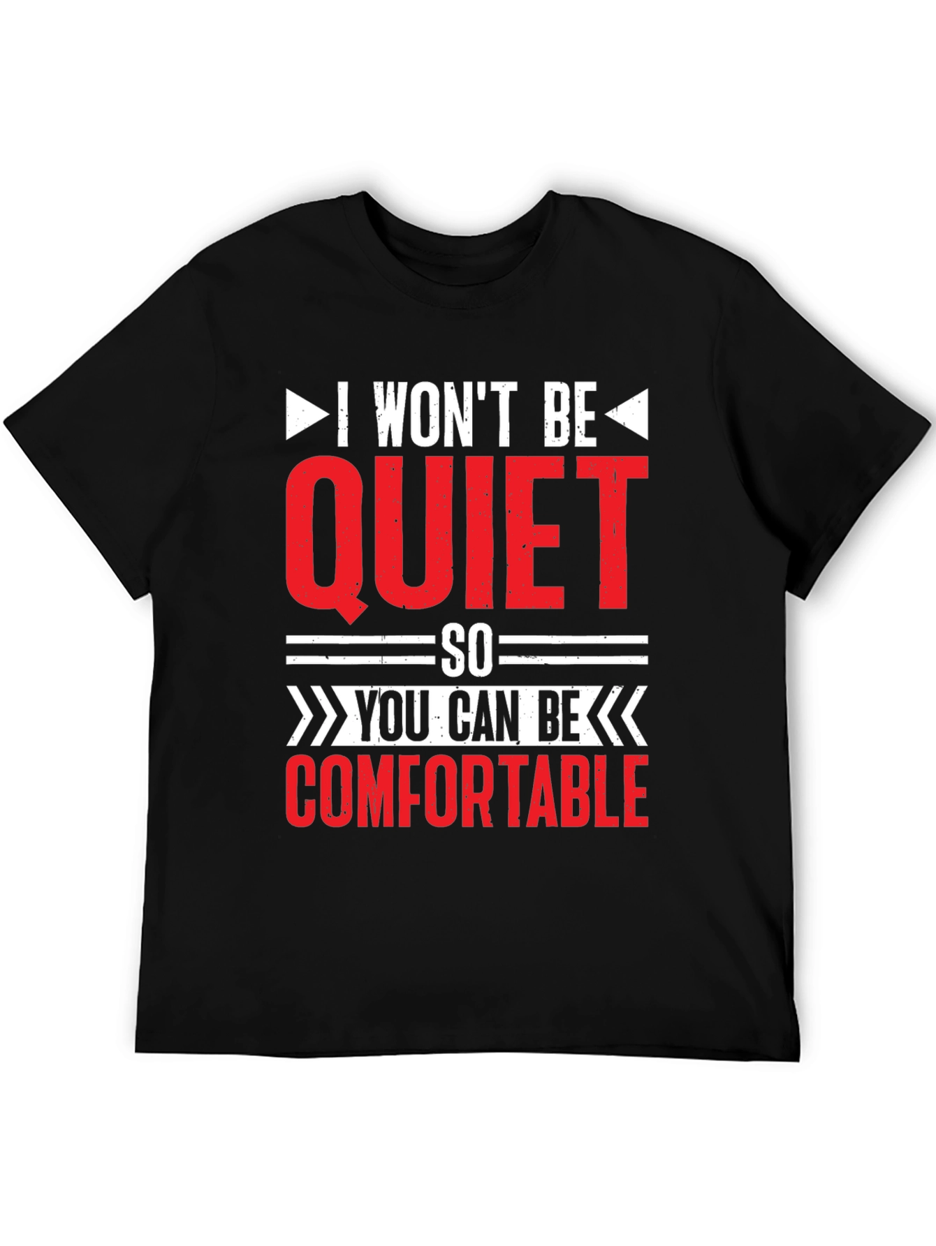 Black I Won't Be Quiet Slogan T-Shirt view 5