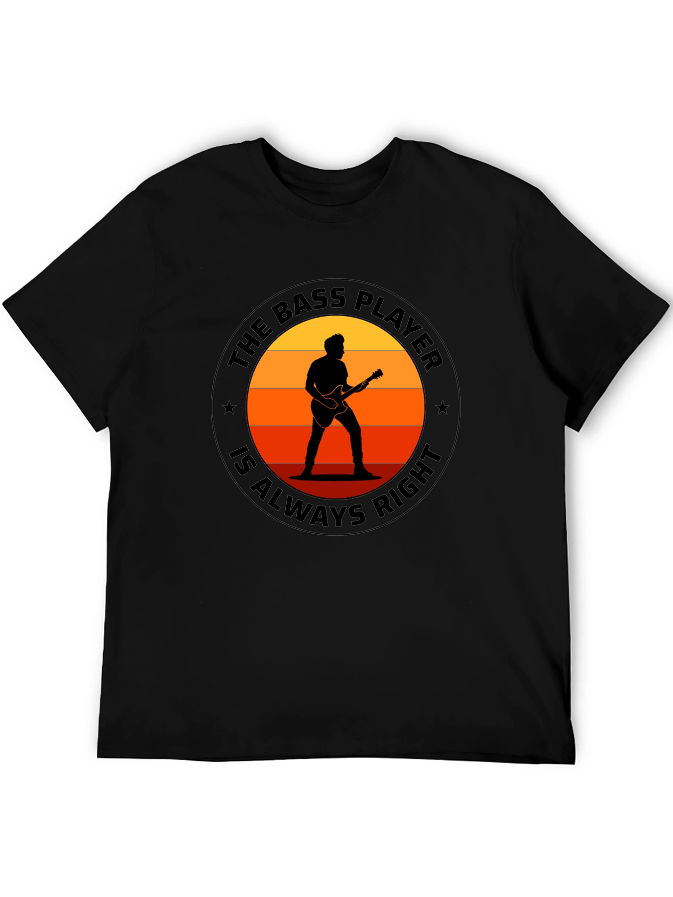 Black Bass Player Always Right Black T-Shirt view 5