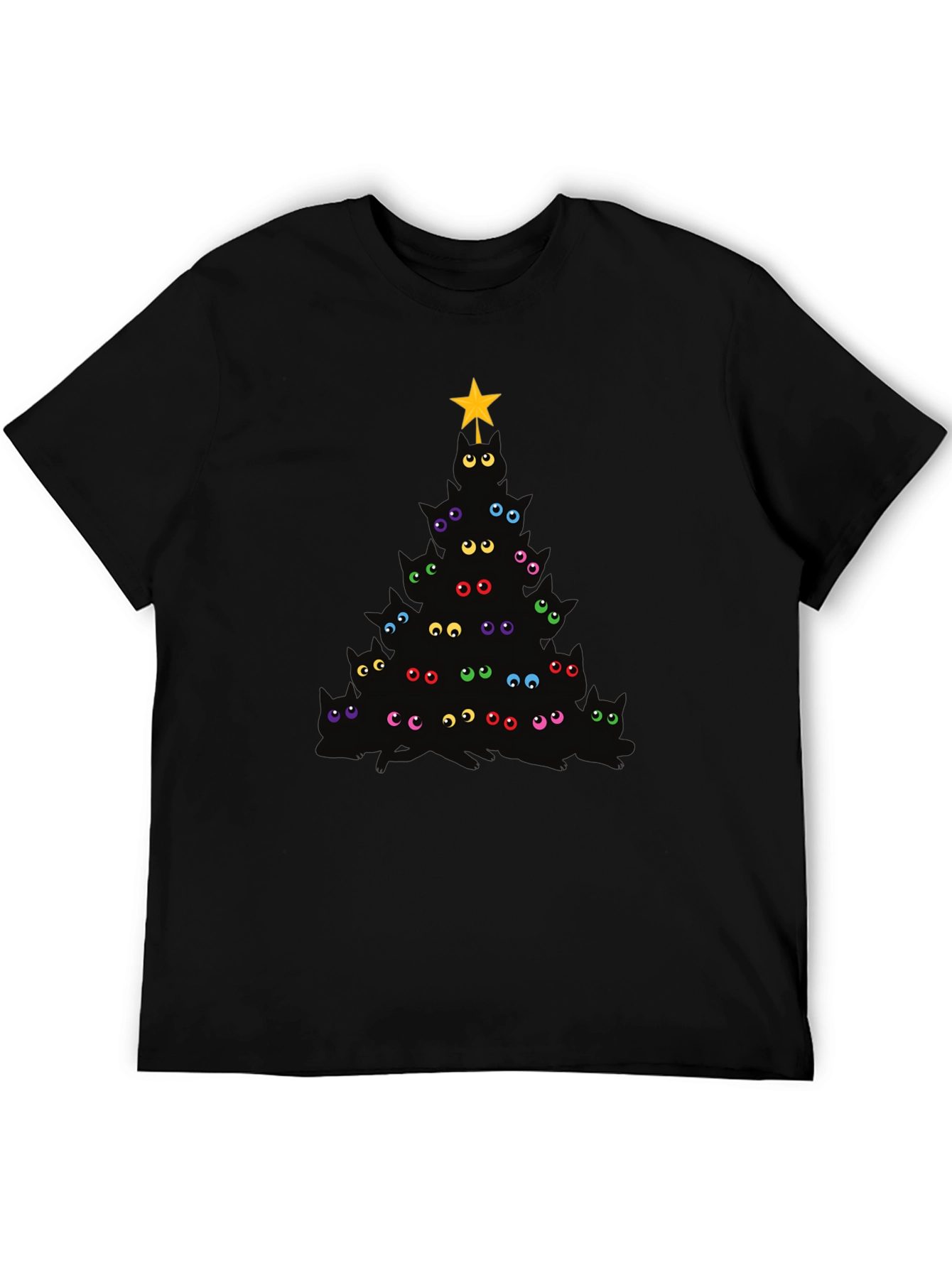 Black Eye See You Christmas Tree Black T-Shirt view 5