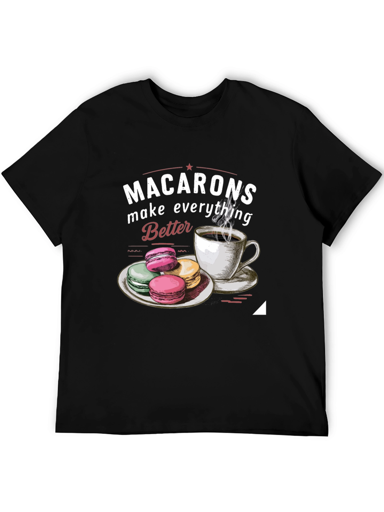 Black Macarons & Coffee Graphic Tee view 5