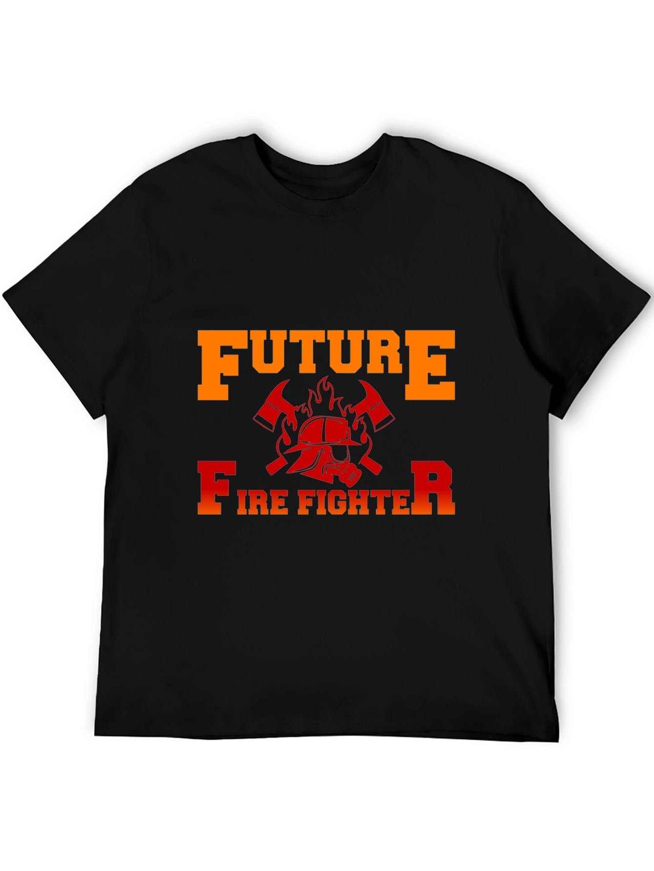 Black Future Firefighter Graphic T-Shirt - Black Cotton Tee view 5