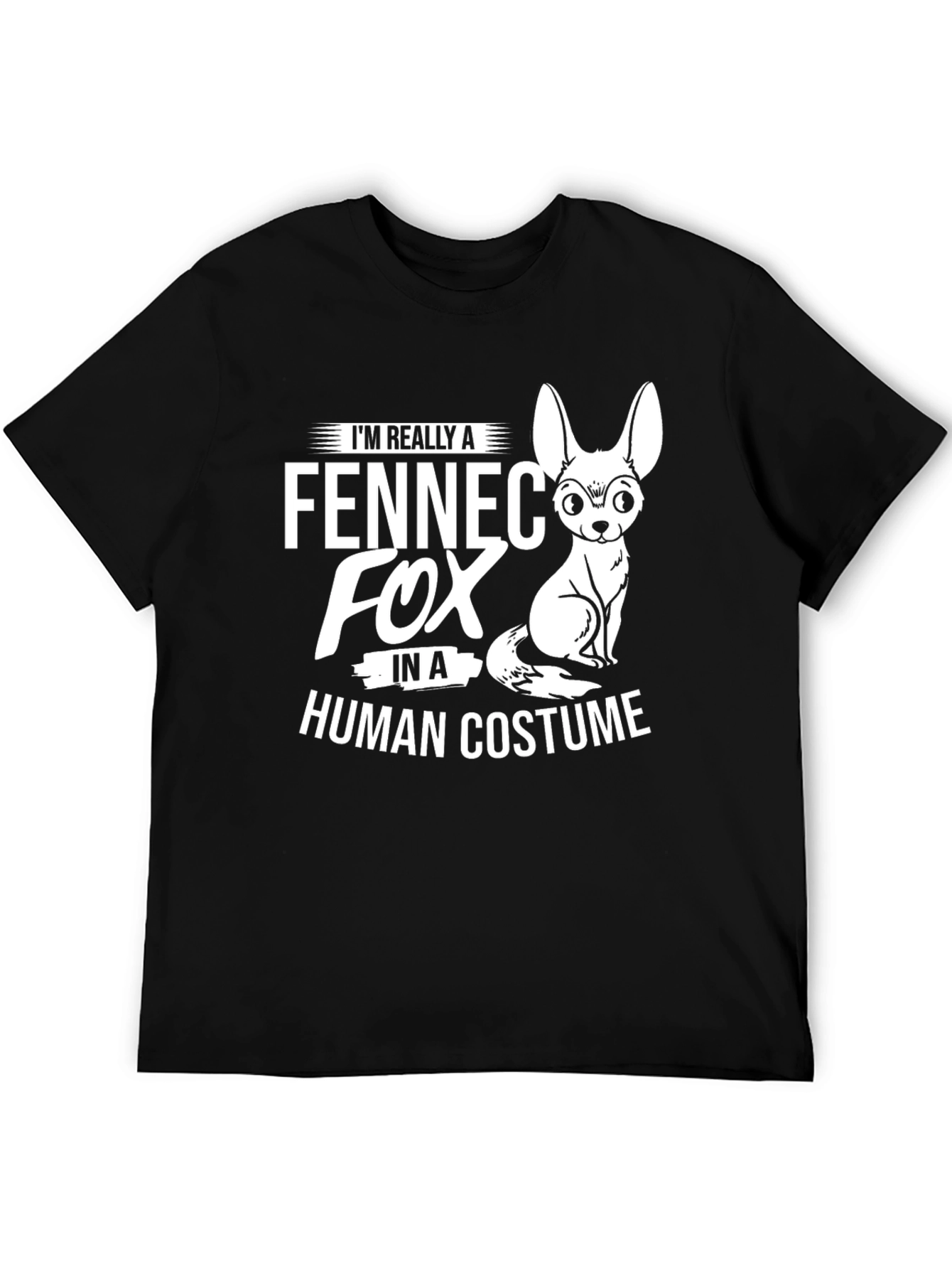 Black Fennec Fox Human Costume T-Shirt view 5