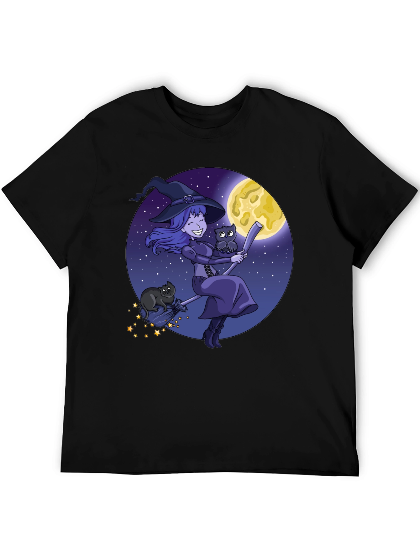Black Witch on Broom T-Shirt - Halloween Ready! view 5