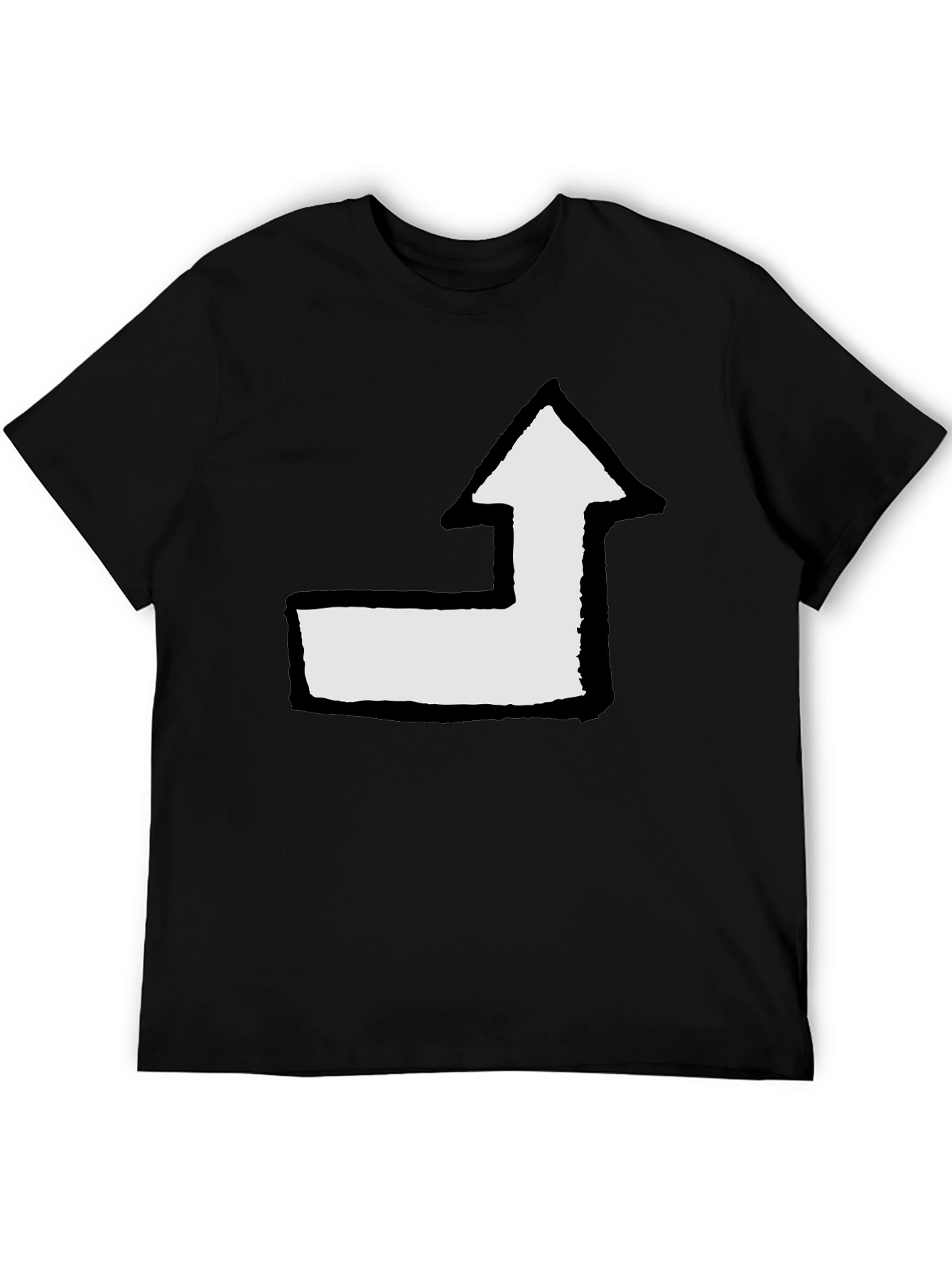 Black Arrow Graphic Tee - Black Cotton Casual T-Shirt view 5