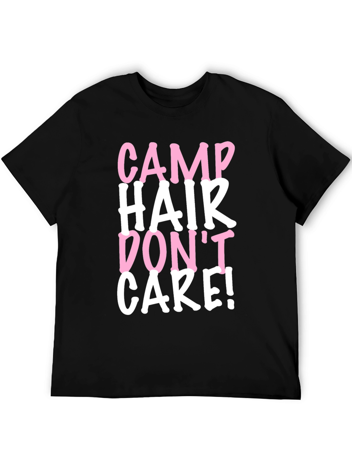 Black Camp Hair Don't Care Black Cotton Tee view 5