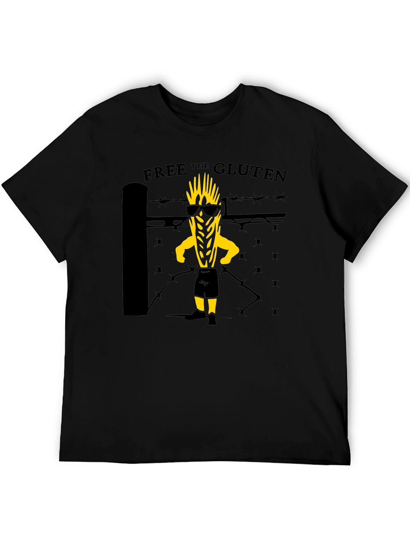 Black Free the Gluten Graphic T-Shirt view 5