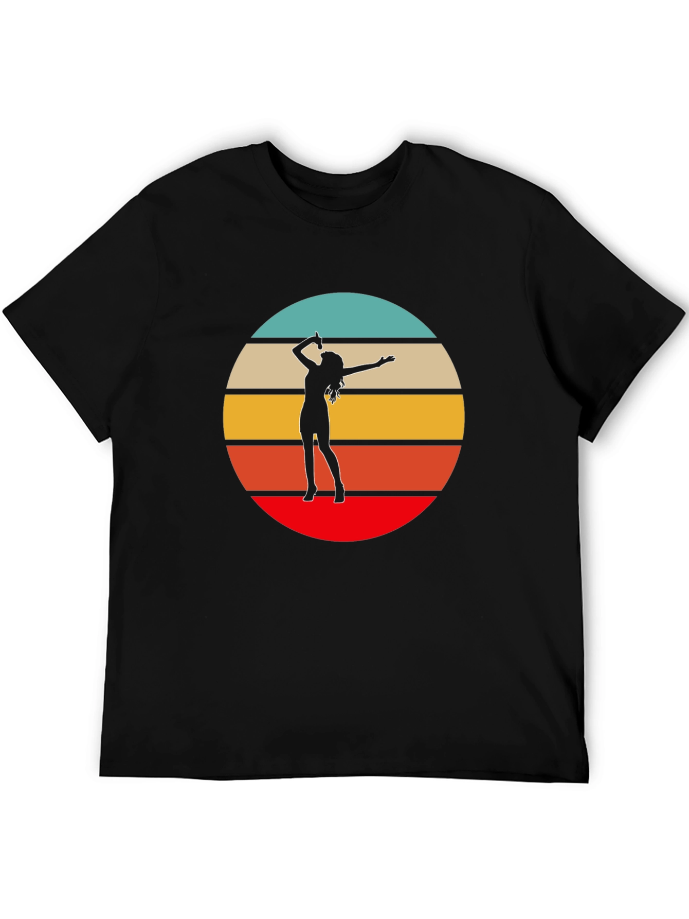 Black Retro Sunset Singer Graphic Tee - Black view 5
