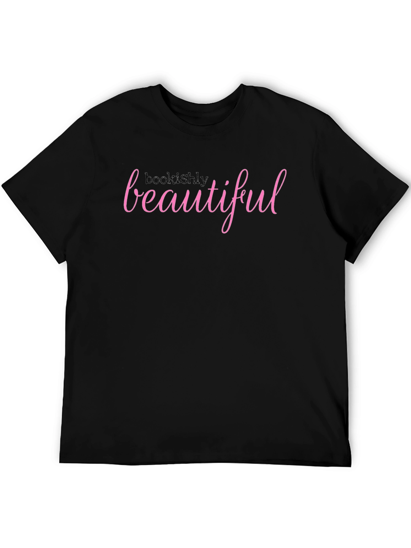 Black Looks Highly Beautiful Pink Text Black T-Shirt view 5