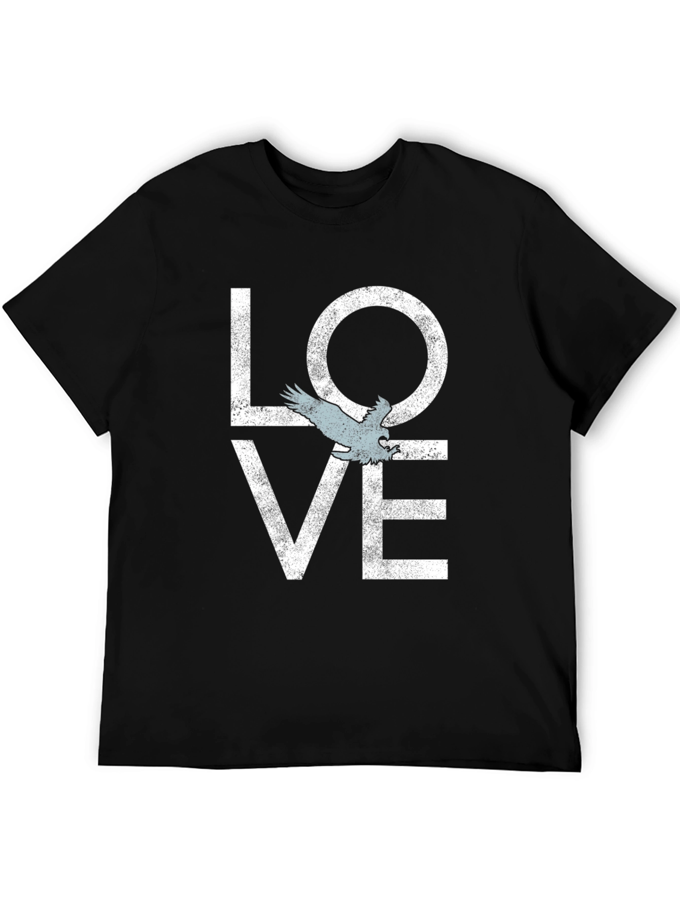 Black Love Bird Graphic Tee - Soft Black Cotton Shirt view 5