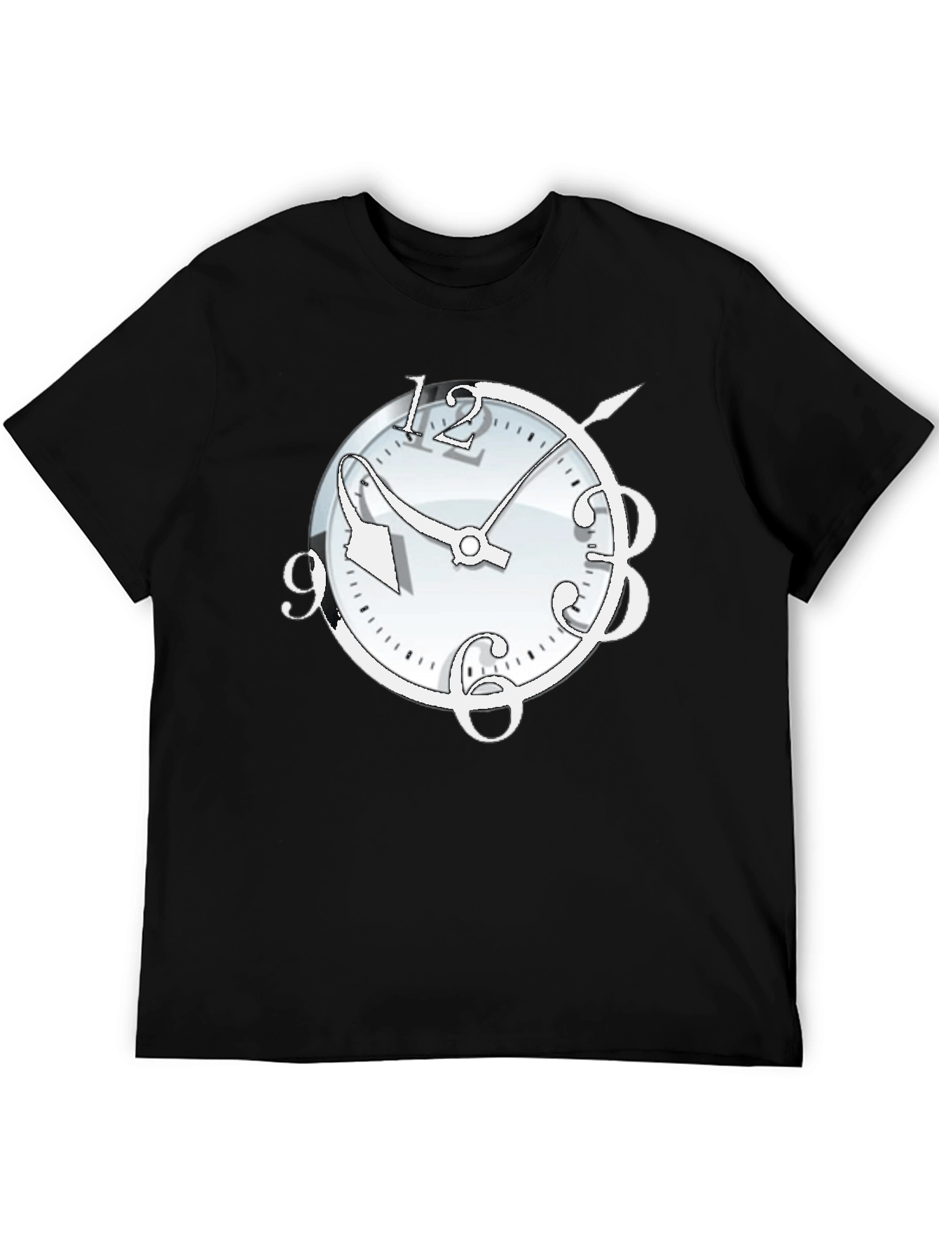 Black Surrealist Clock Graphic T-Shirt - Time Bender view 5
