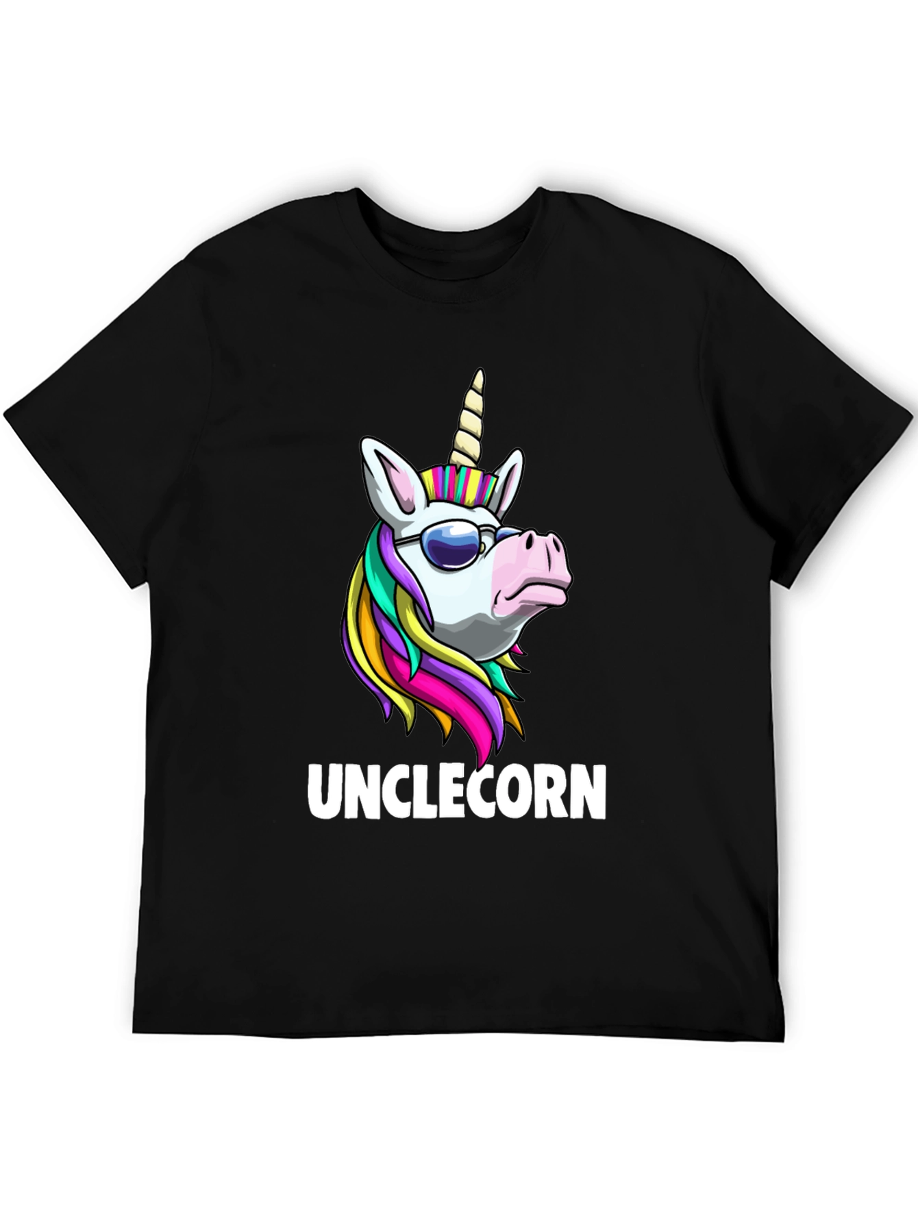Black Unclecorn T-Shirt - Funny Unicorn Design view 5