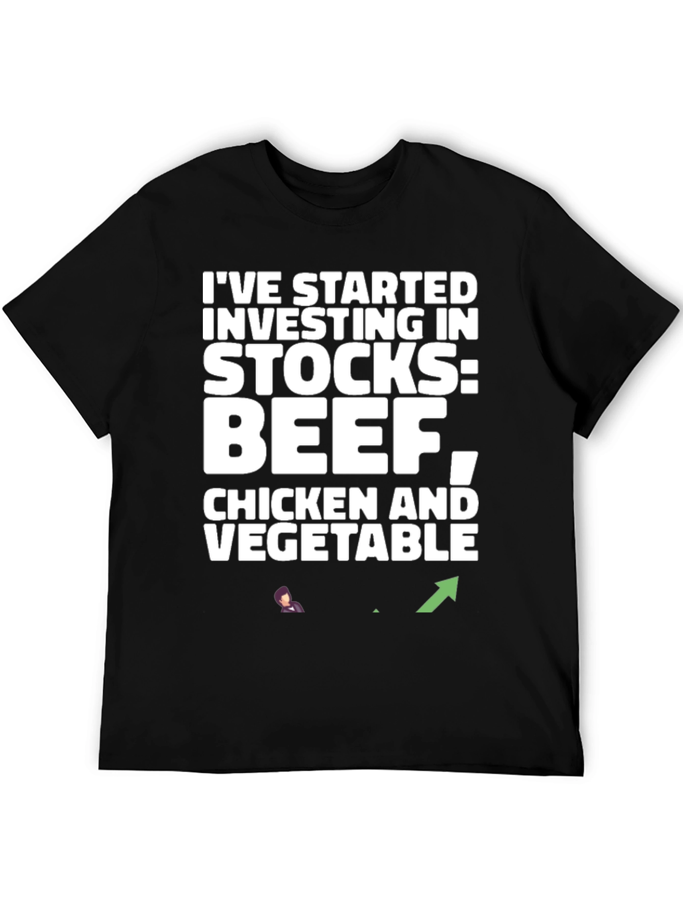 Black Funny Investing Stocks T-Shirt: Beef Chicken Vegetable view 5