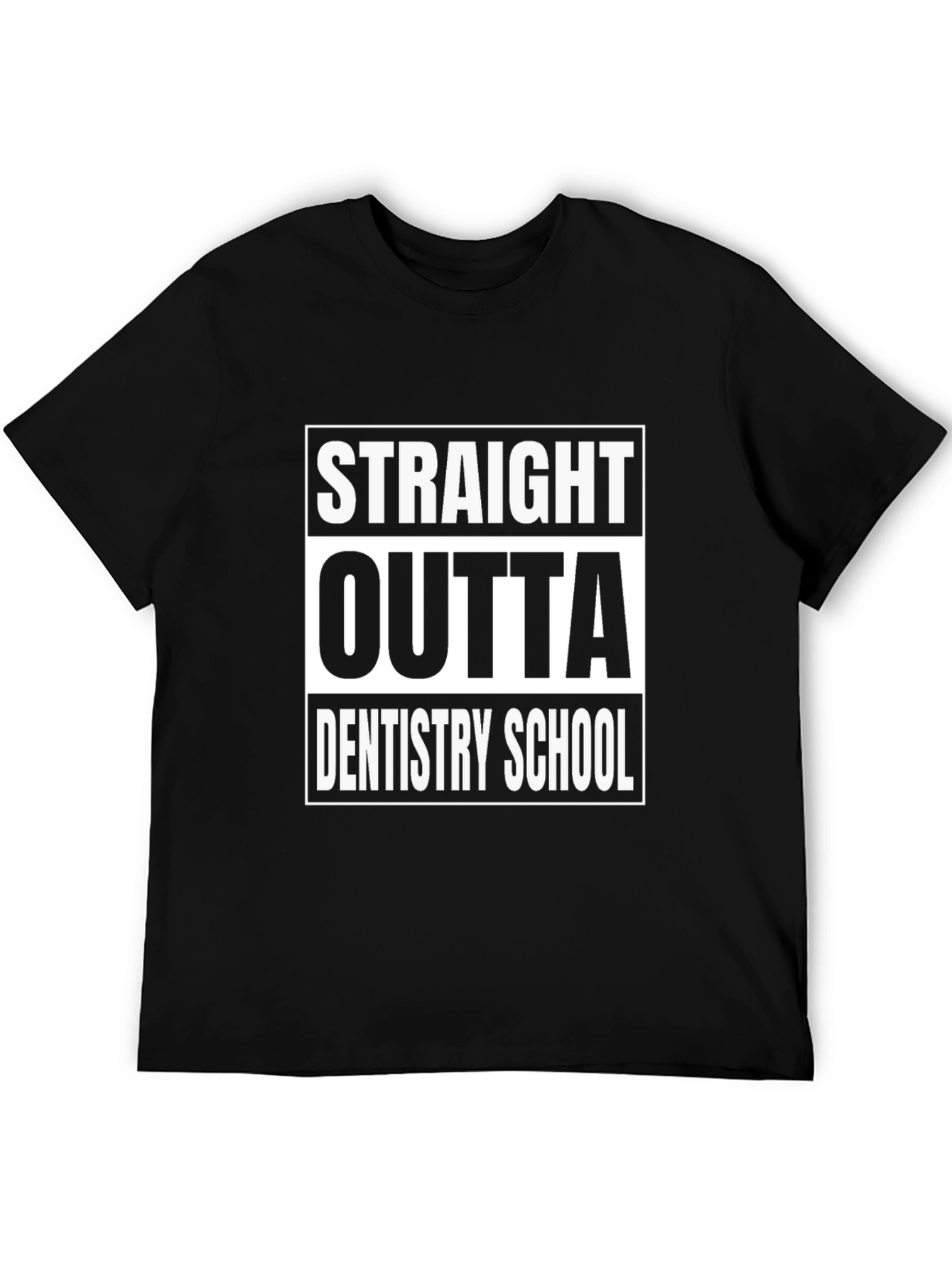 Black Straight Outta Dentistry School T-Shirt view 5