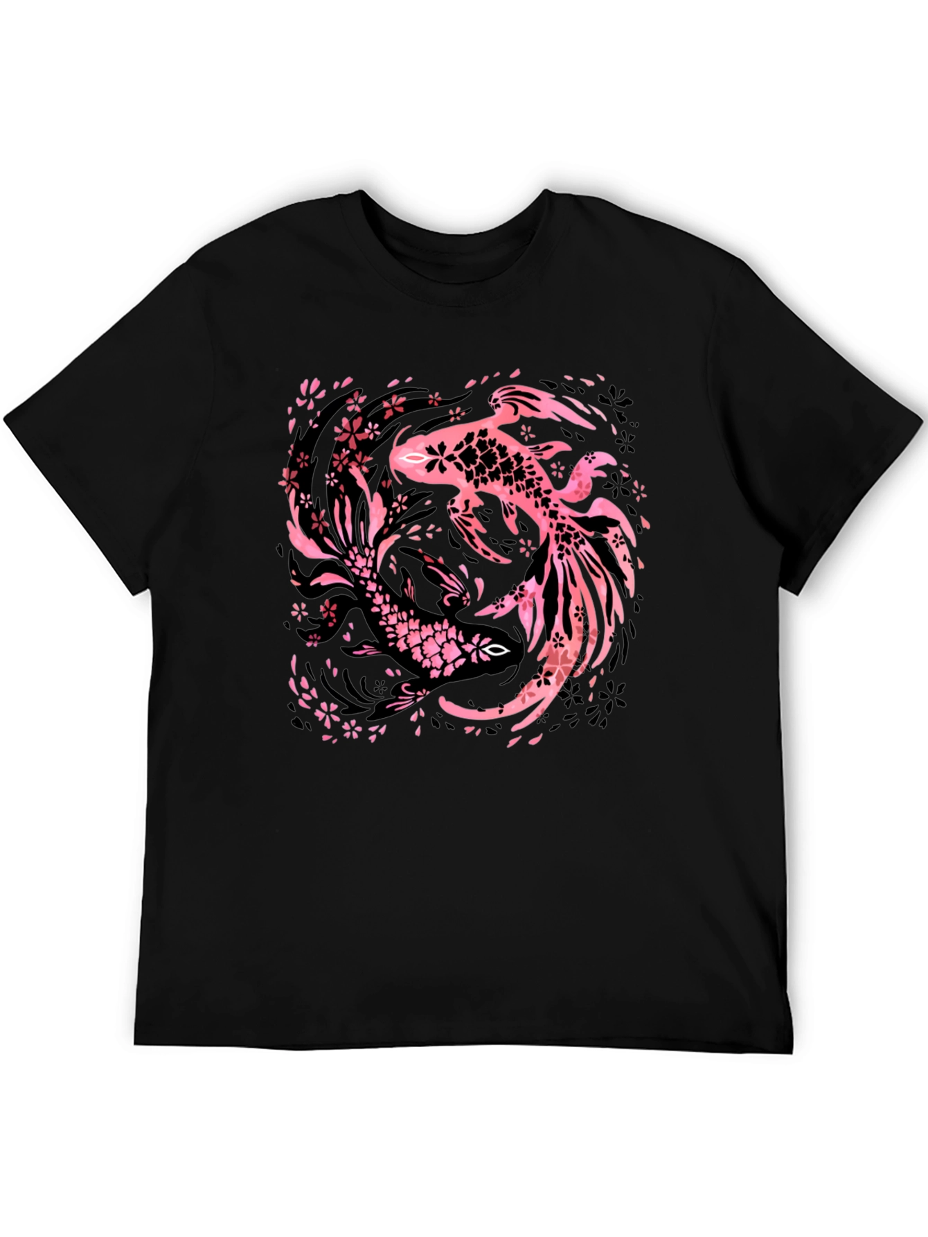 Black Koi Fish Graphic Tee - Black view 5
