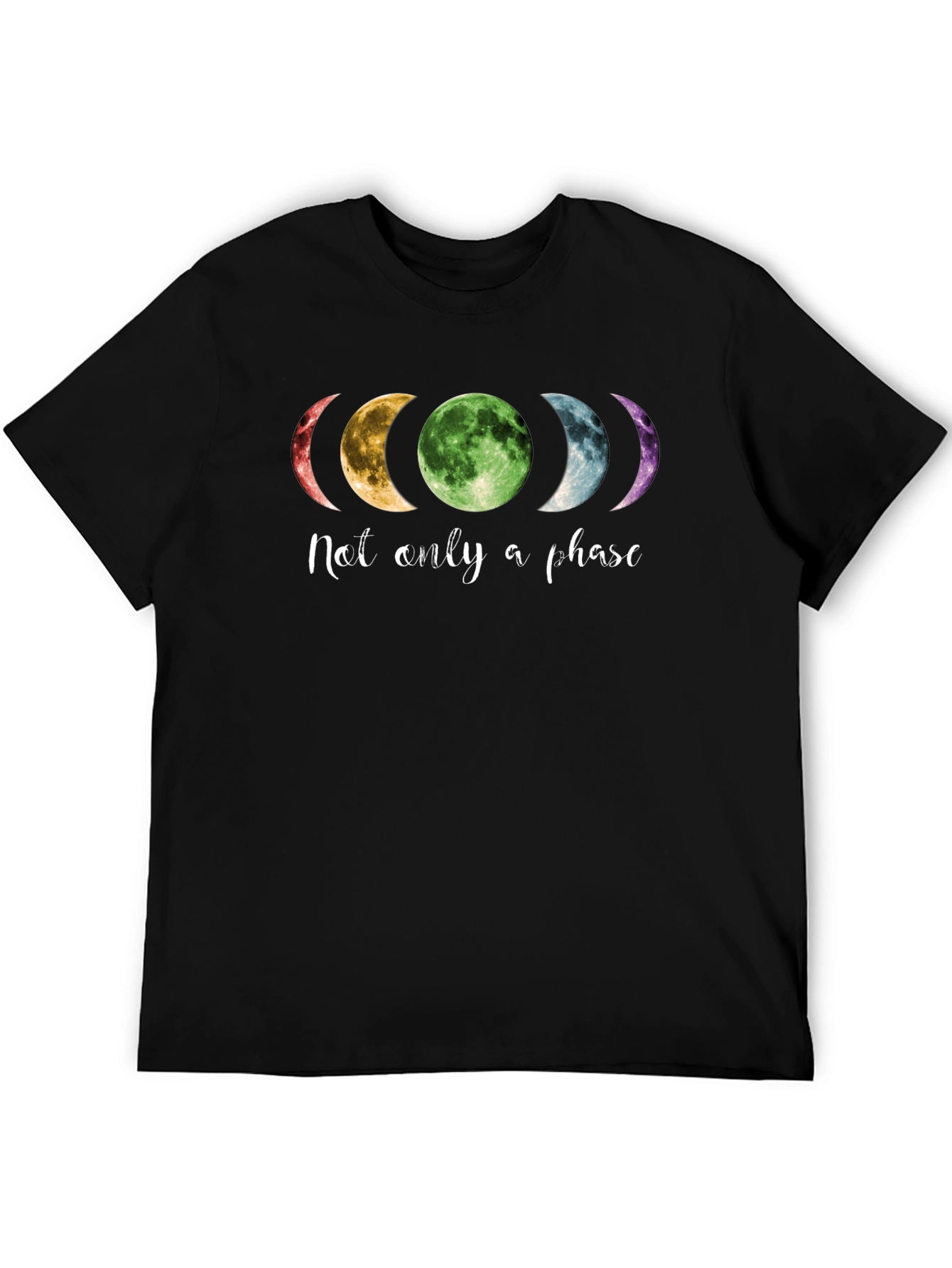 Black "Not Only a Phase" Moon Graphic T-Shirt view 5