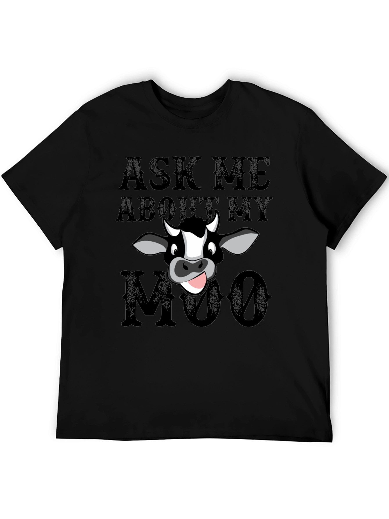 Black Ask Me About My Moo T-Shirt view 5