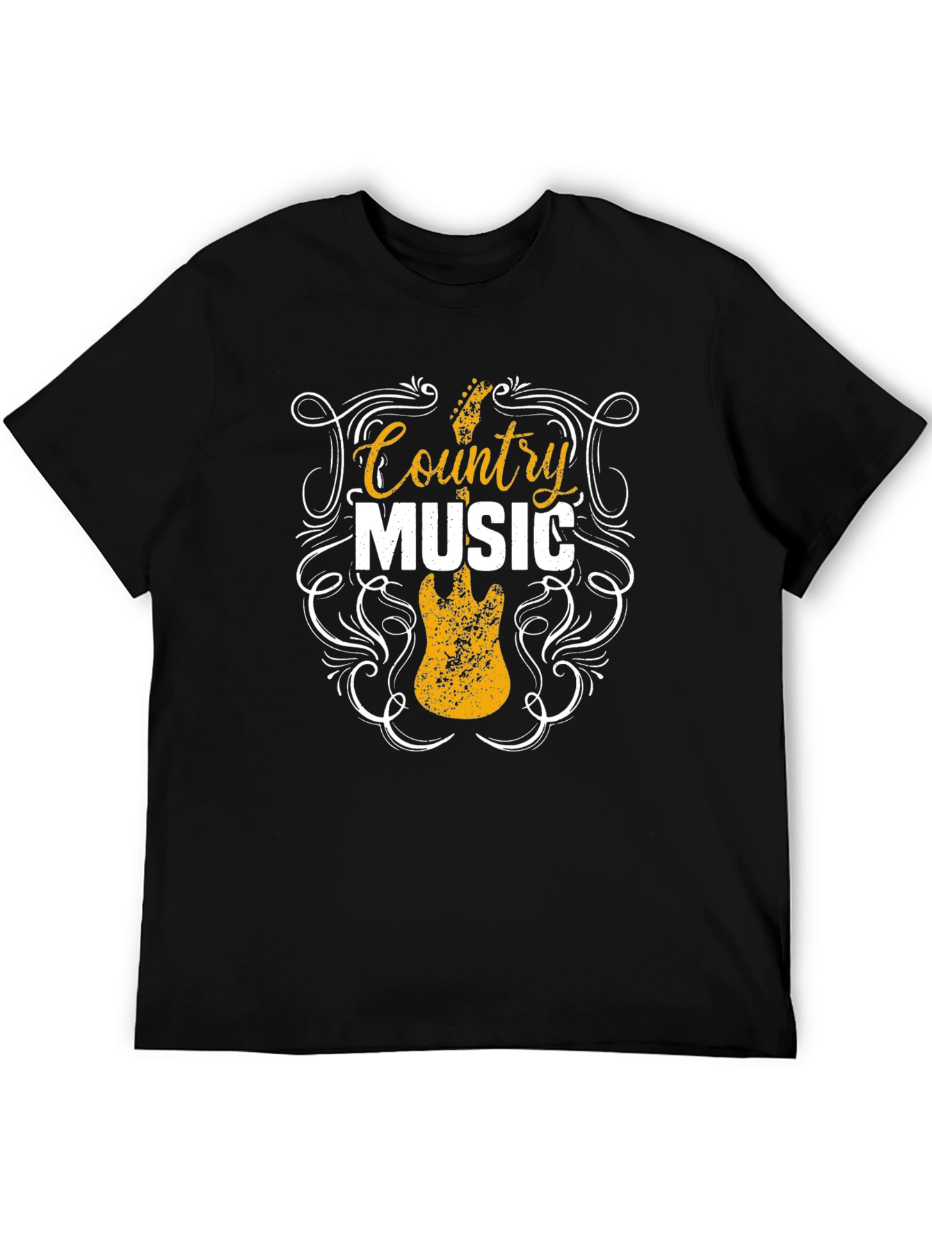 Black Country Music Guitar T-Shirt view 5