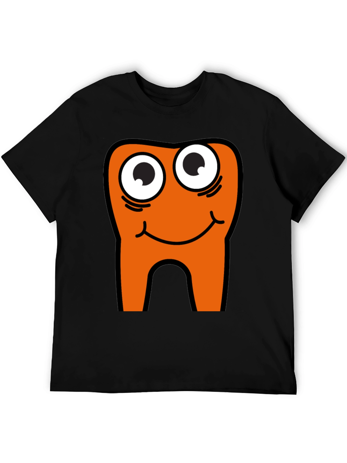 Black Funny Tooth Graphic Tee - Black Cotton Casual T-Shirt view 5
