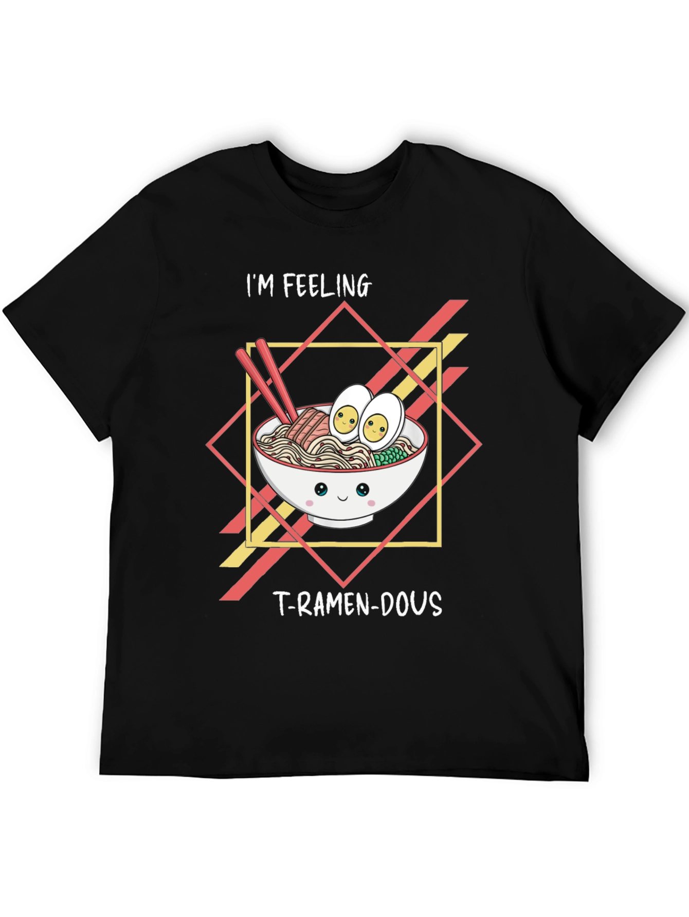 Black I'm Feeling T-Ramen-Dous Black T-Shirt view 5