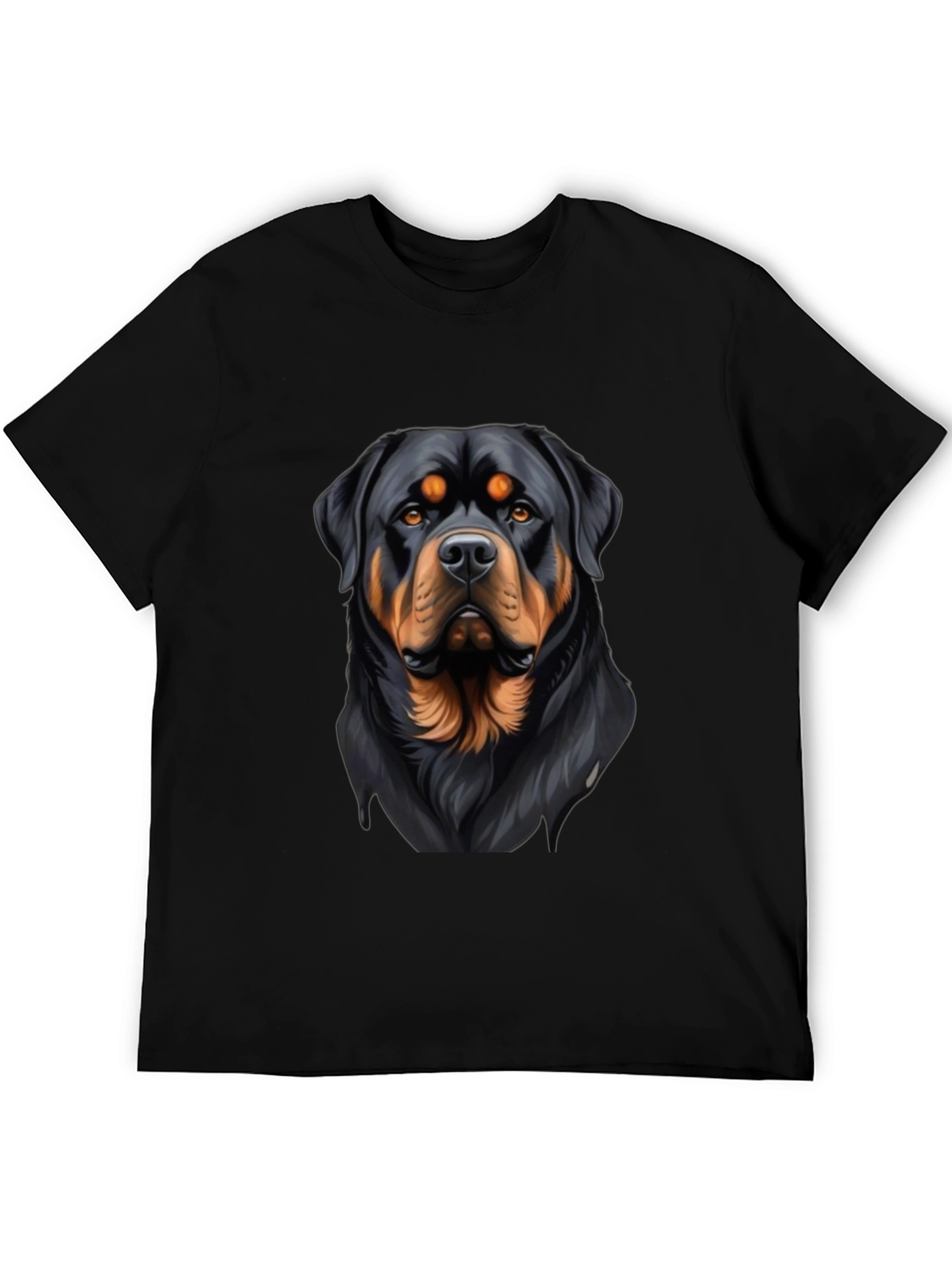 Black Rottweiler Graphic Print Black T-Shirt view 5