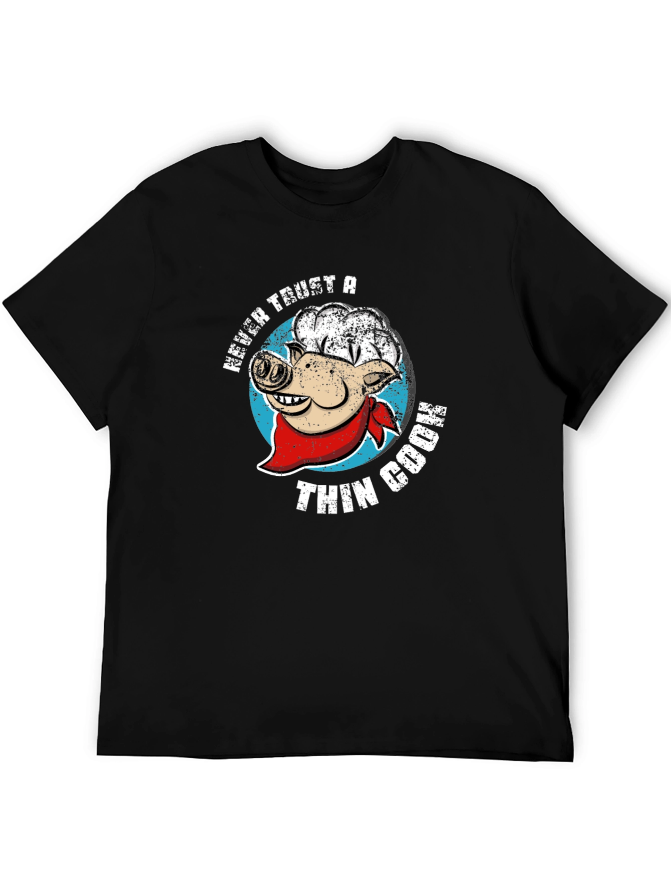 Black Never Trust a Thin Cook T-Shirt view 5