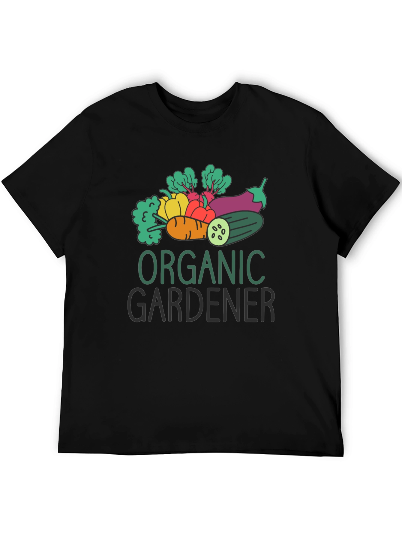 Black Organic Gardener Graphic Tee - Black Cotton T-Shirt view 5