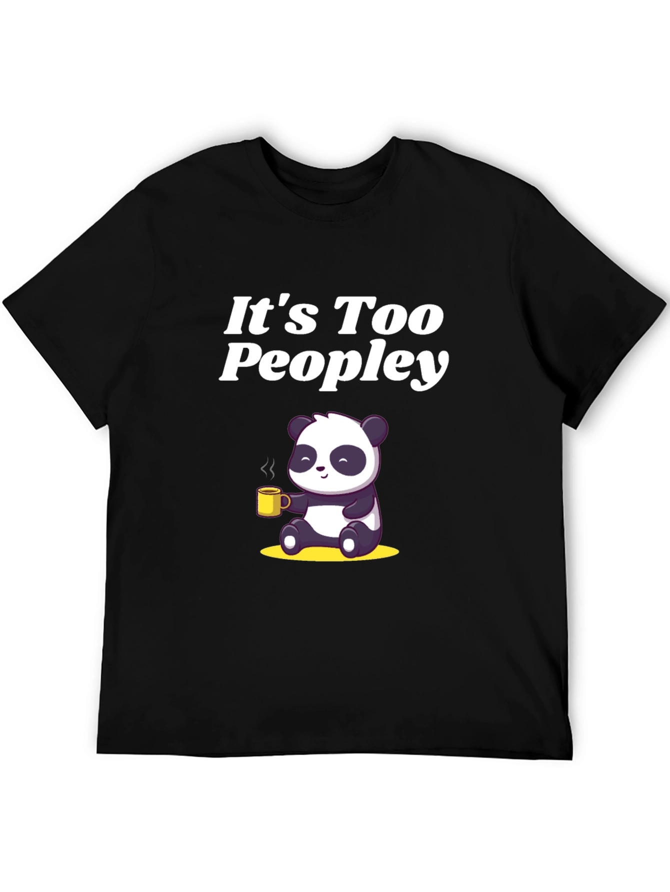 Black It's Too Peopley Panda T-Shirt view 5