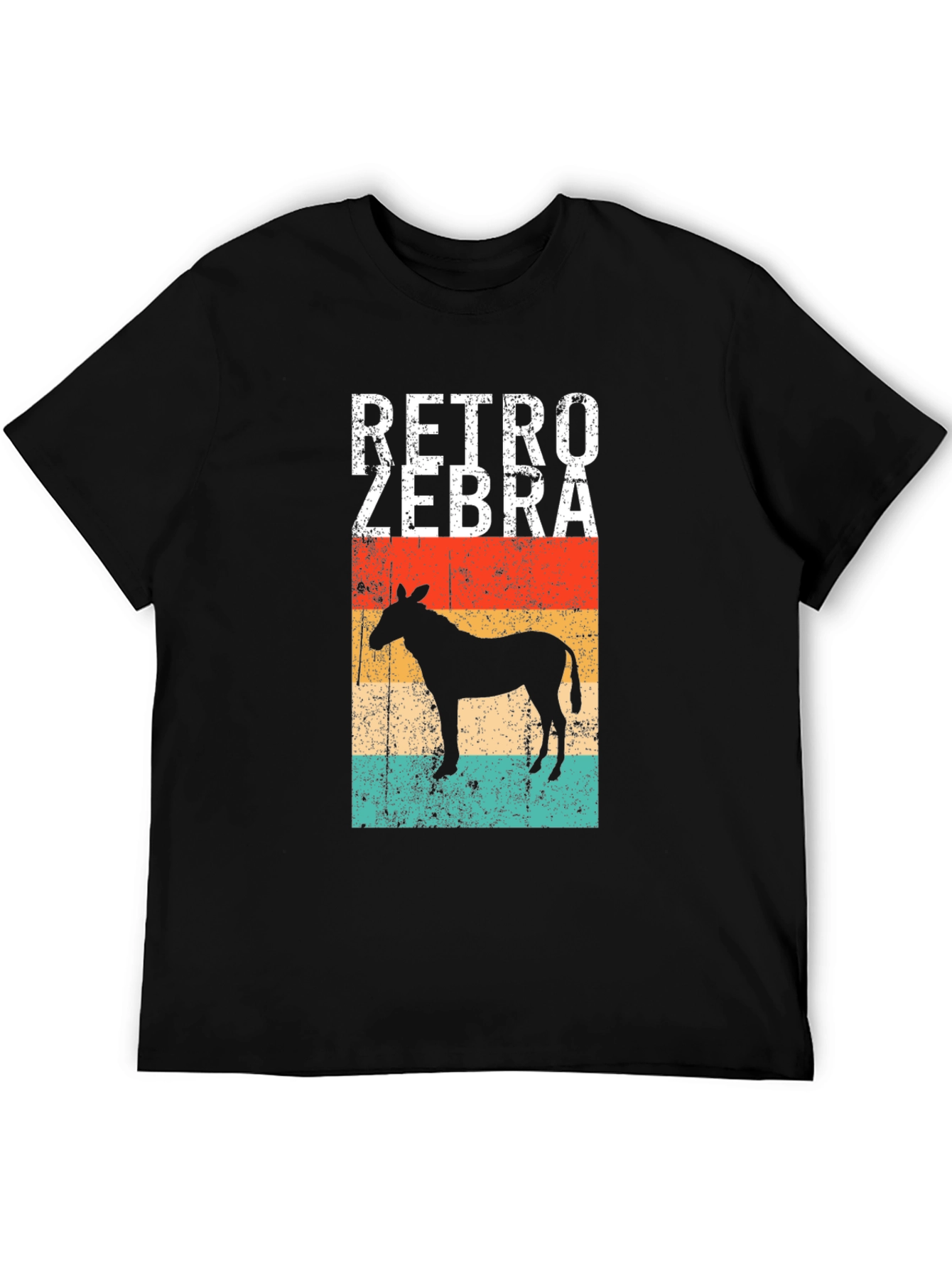 Black Retro Zebra Graphic Tee - Vintage Style view 5