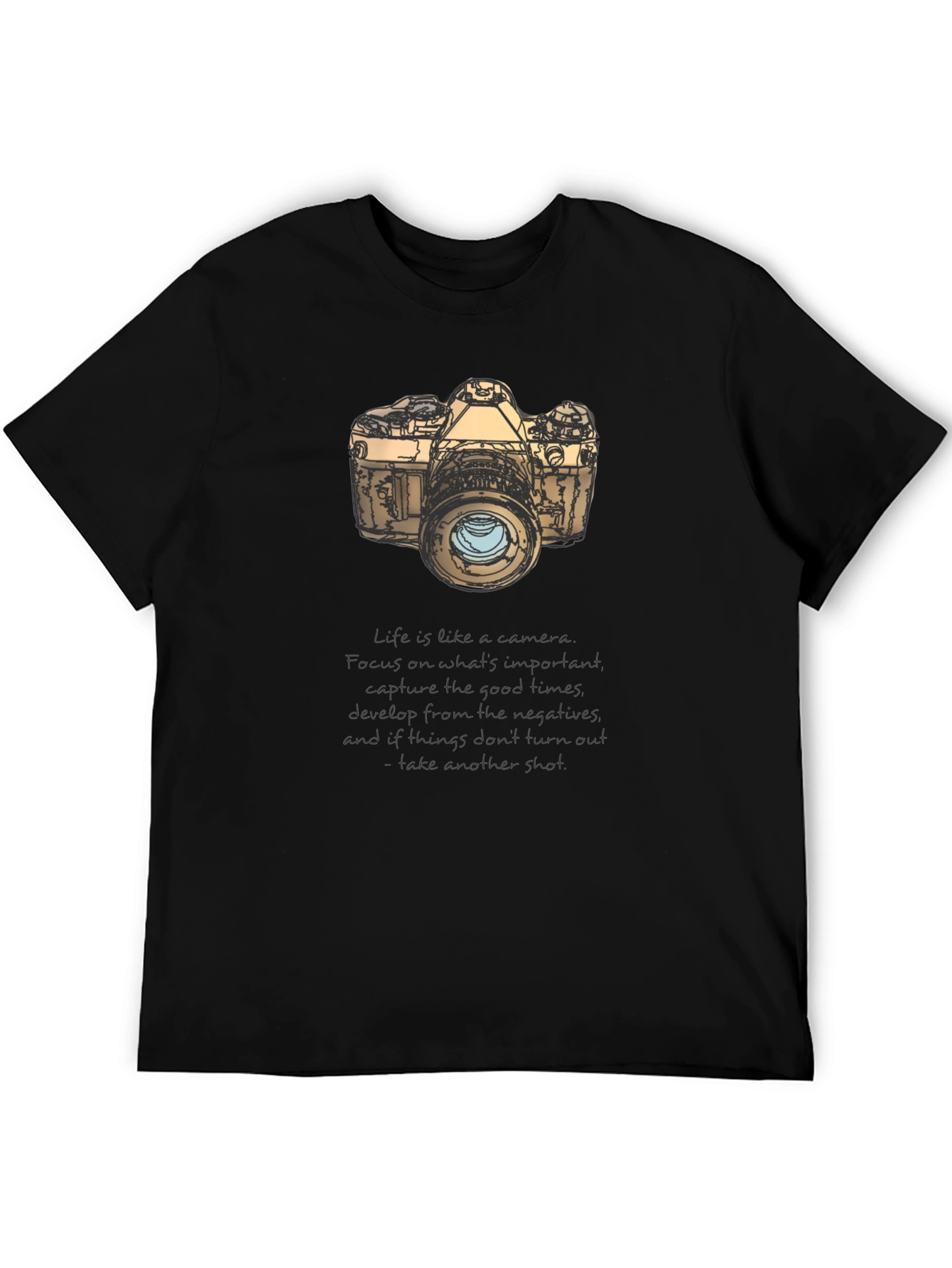 Black Camera Graphic T-Shirt - Focus on the Good Times view 5