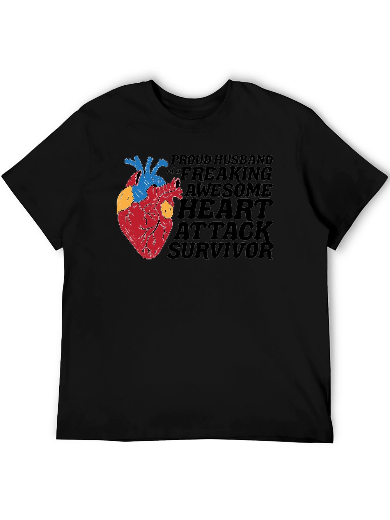 Proud Husband Heart Attack Survivor Graphic Tee - 5