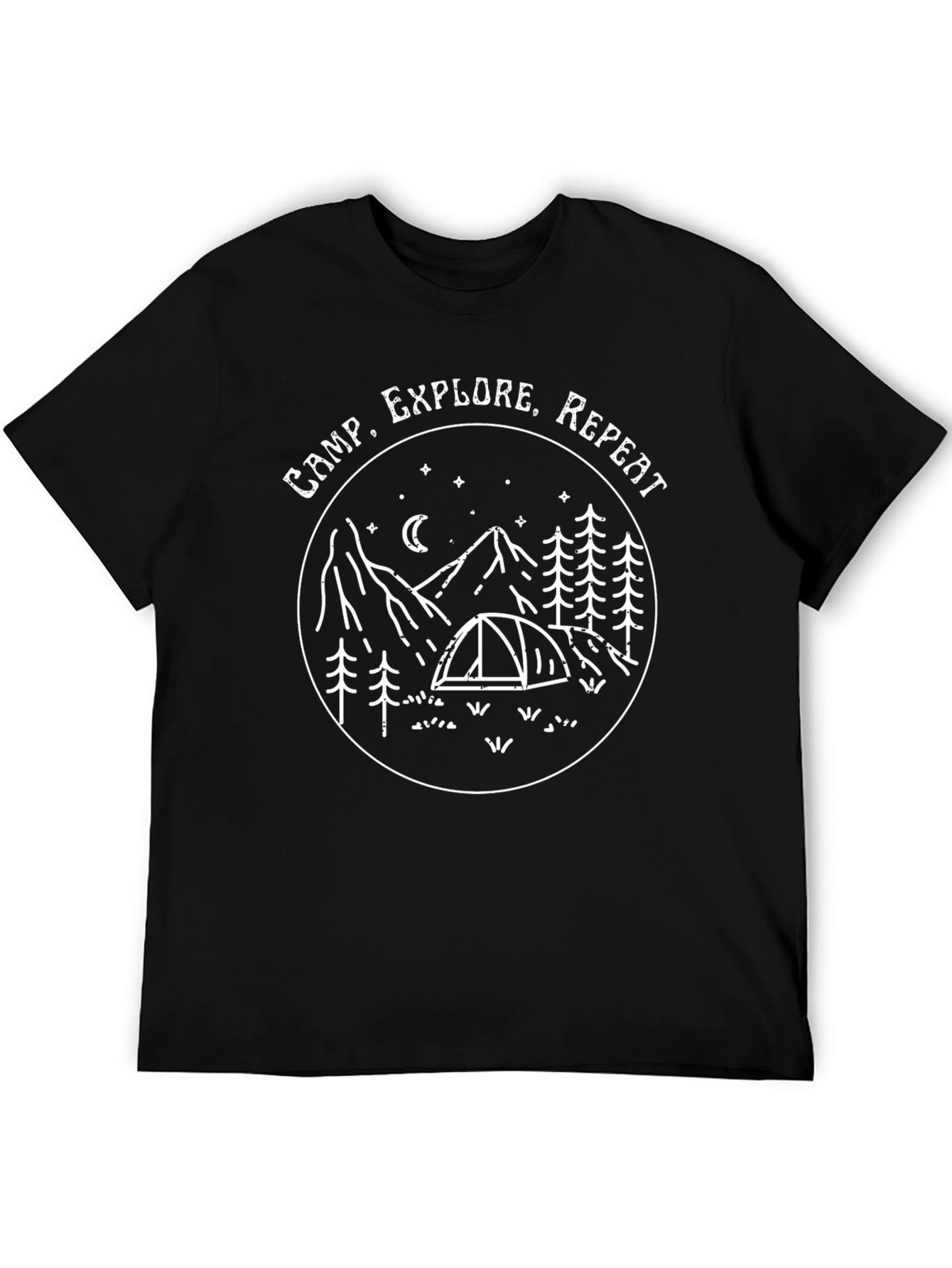 Black Camp Explore Repeat Graphic Tee - Adventure Awaits view 5