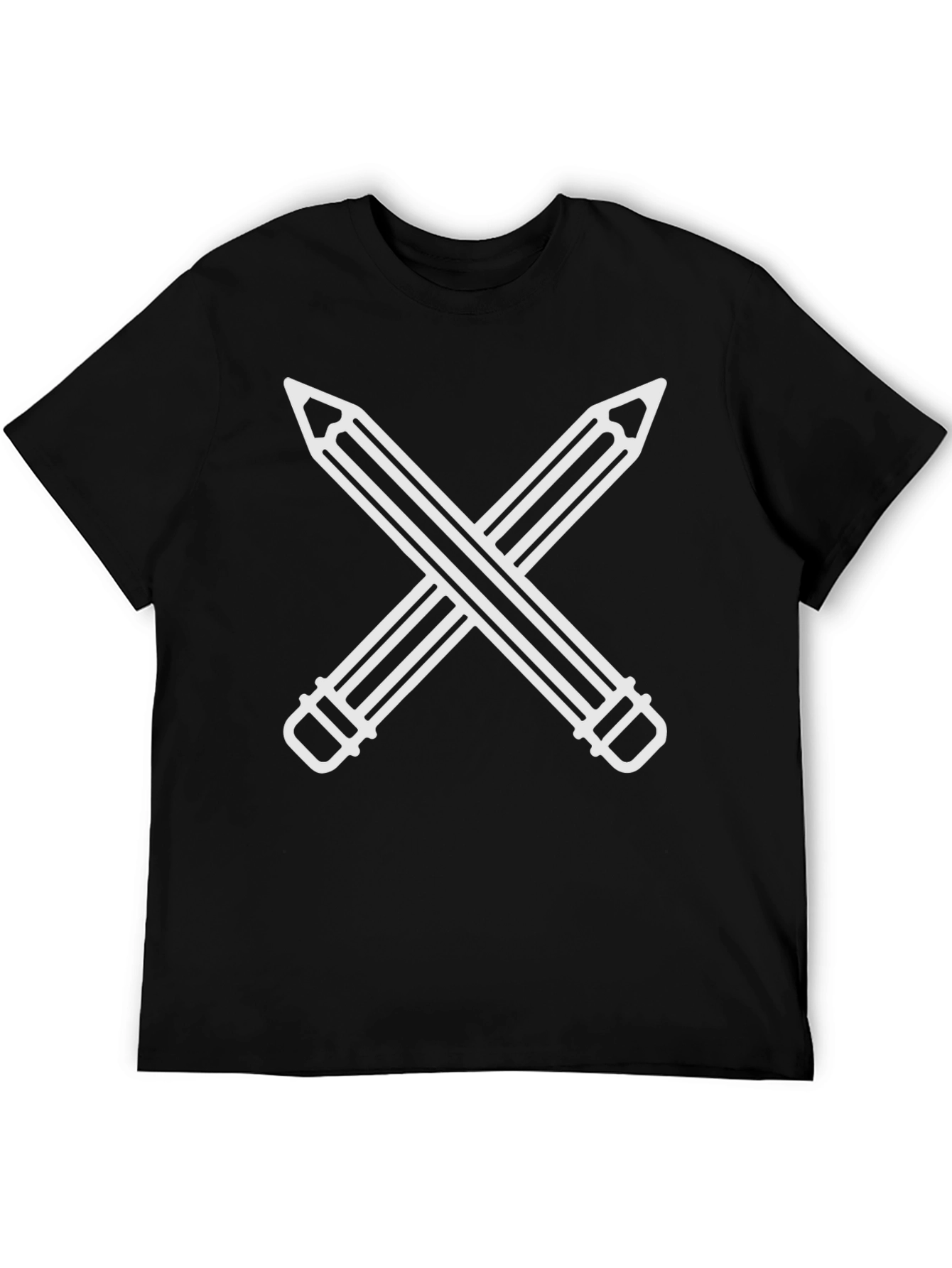 Black Pencil Cross Graphic Tee - Black Unisex T-Shirt view 5