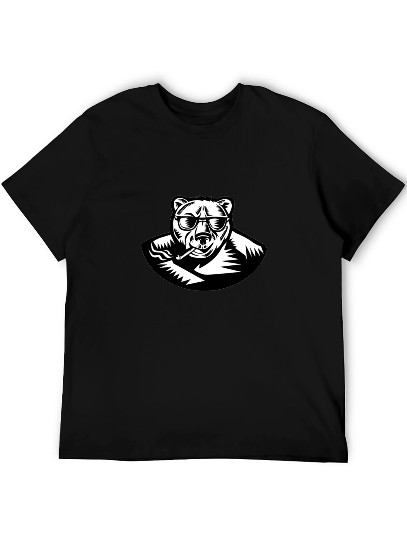 Black Cool Bear Graphic T-Shirt - Black view 5