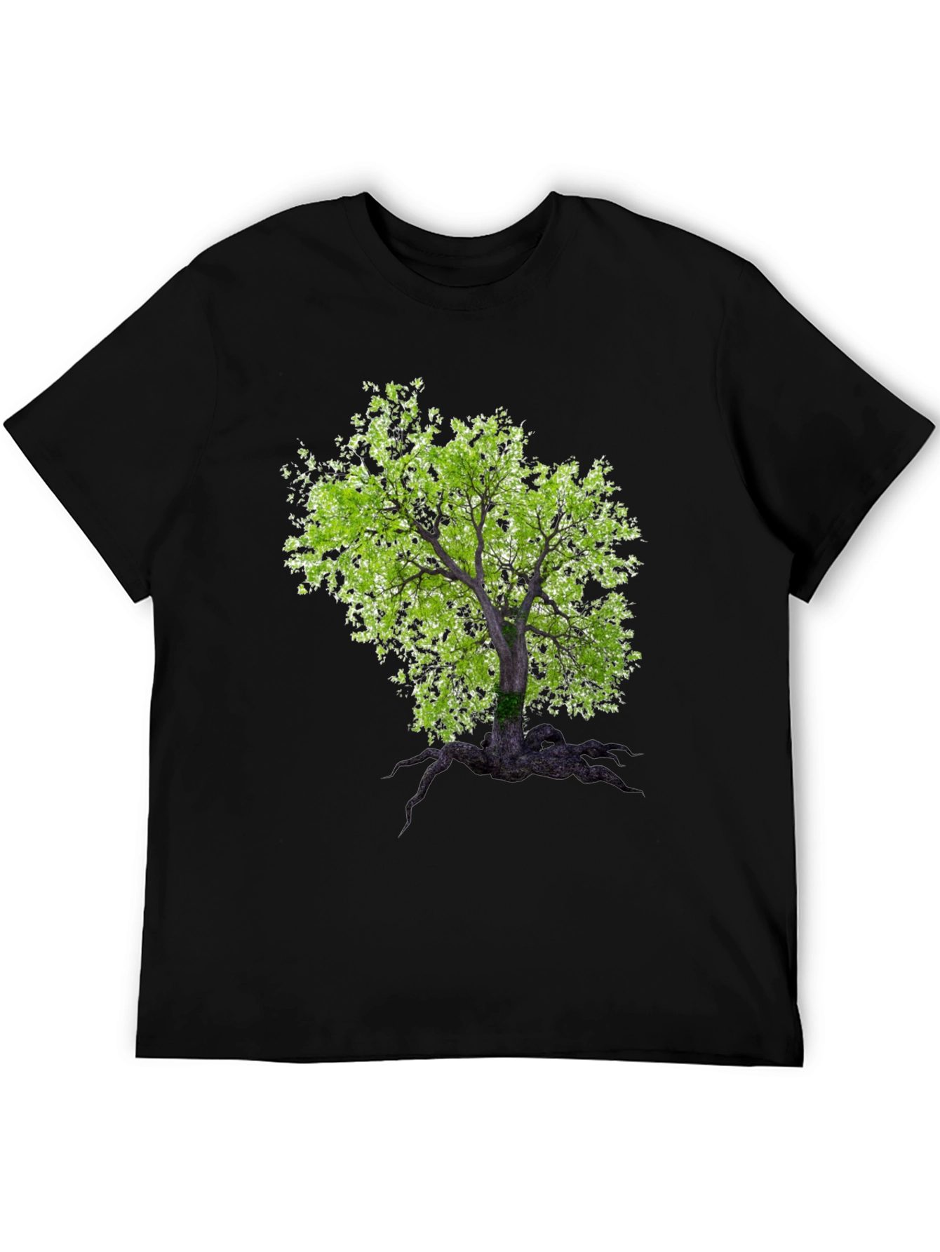 Black Arboreal Print Black T-Shirt view 5