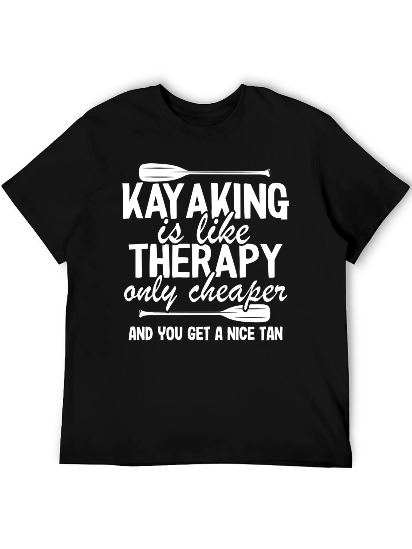 Black Kayaking Therapy T-Shirt - Nice Tan Guaranteed! view 5